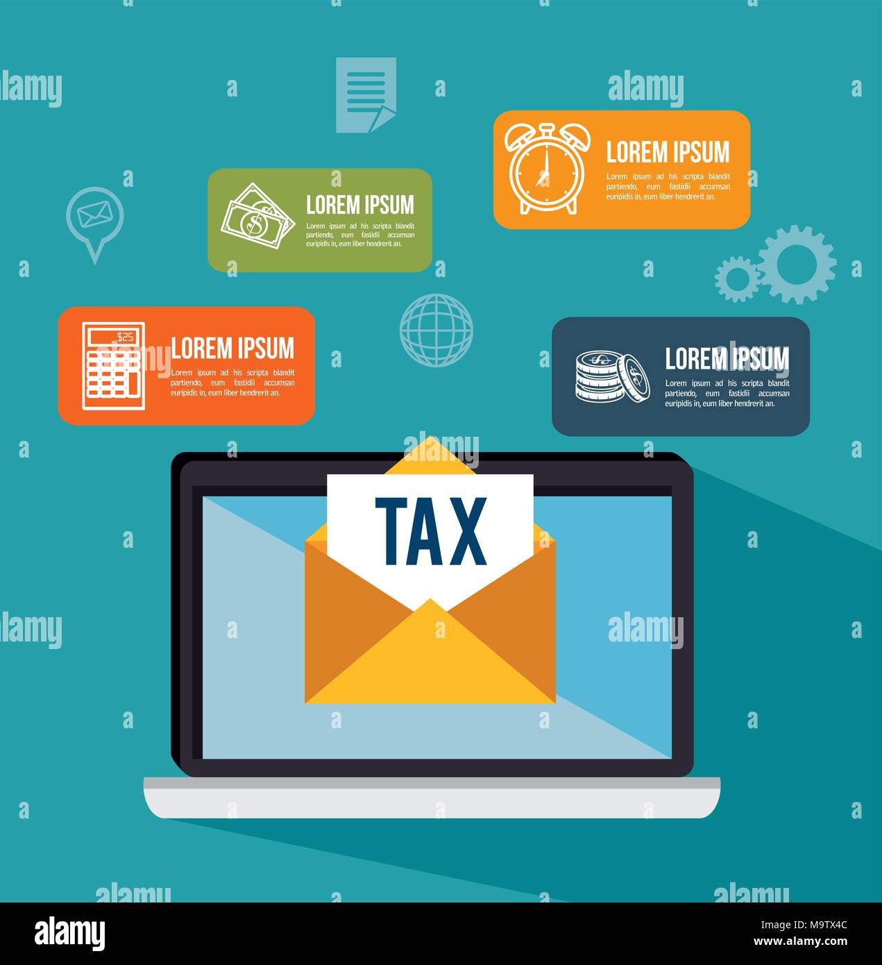 tax return time set icons vector illustration design Stock Vector Image ...