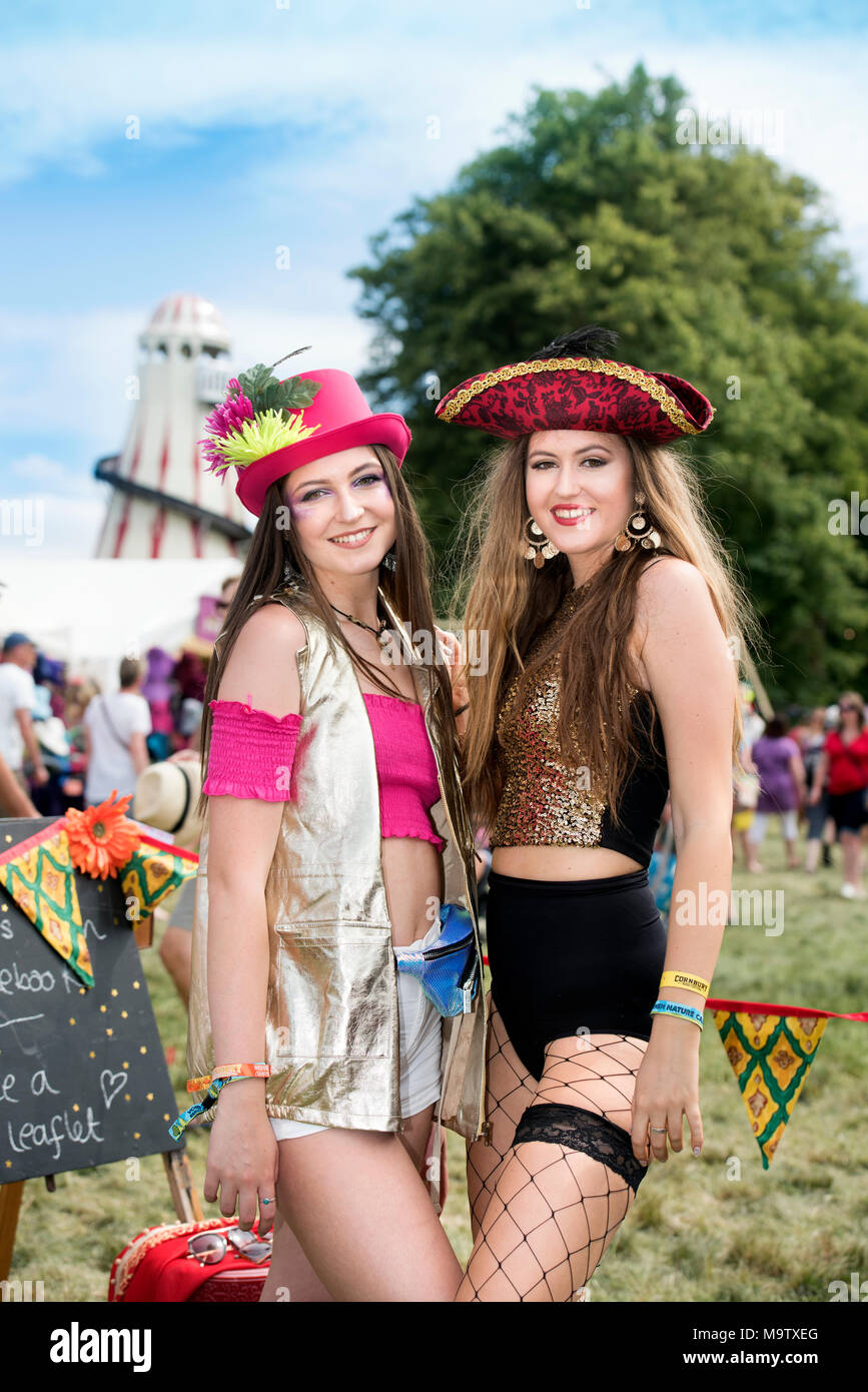 Natasha & Emily Roberts of the Wardrobe of Infinite Possibilities at the Cornbury Music Festival 2017 Stock Photo