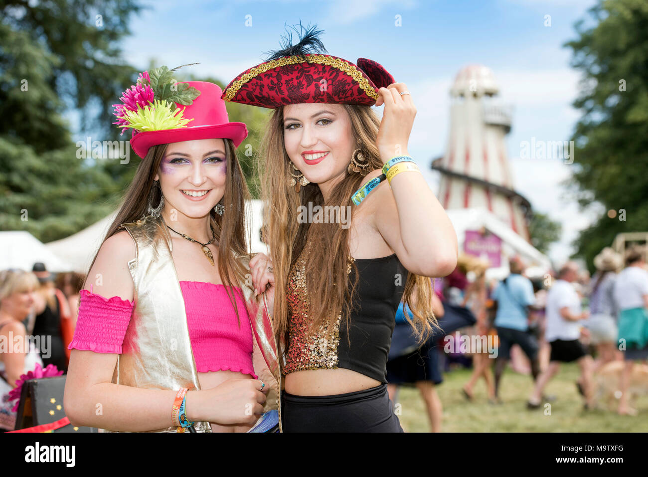 Natasha & Emily Roberts of the Wardrobe of Infinite Possibilities at the Cornbury Music Festival 2017 Stock Photo