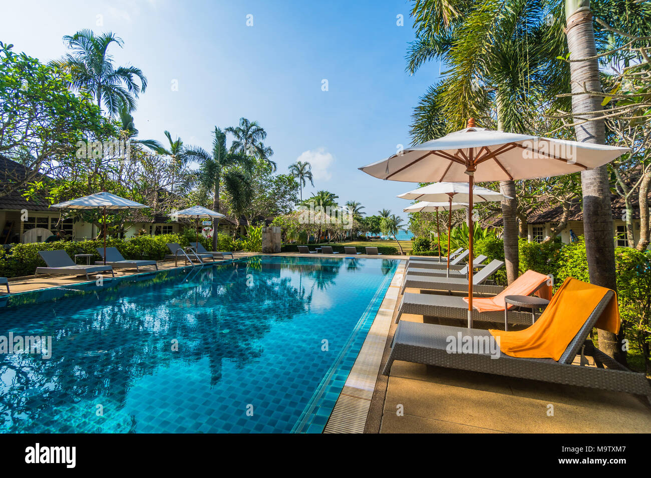 Beautiful Luxury Swimming Pool In Hotel Resort Stock Photo Alamy