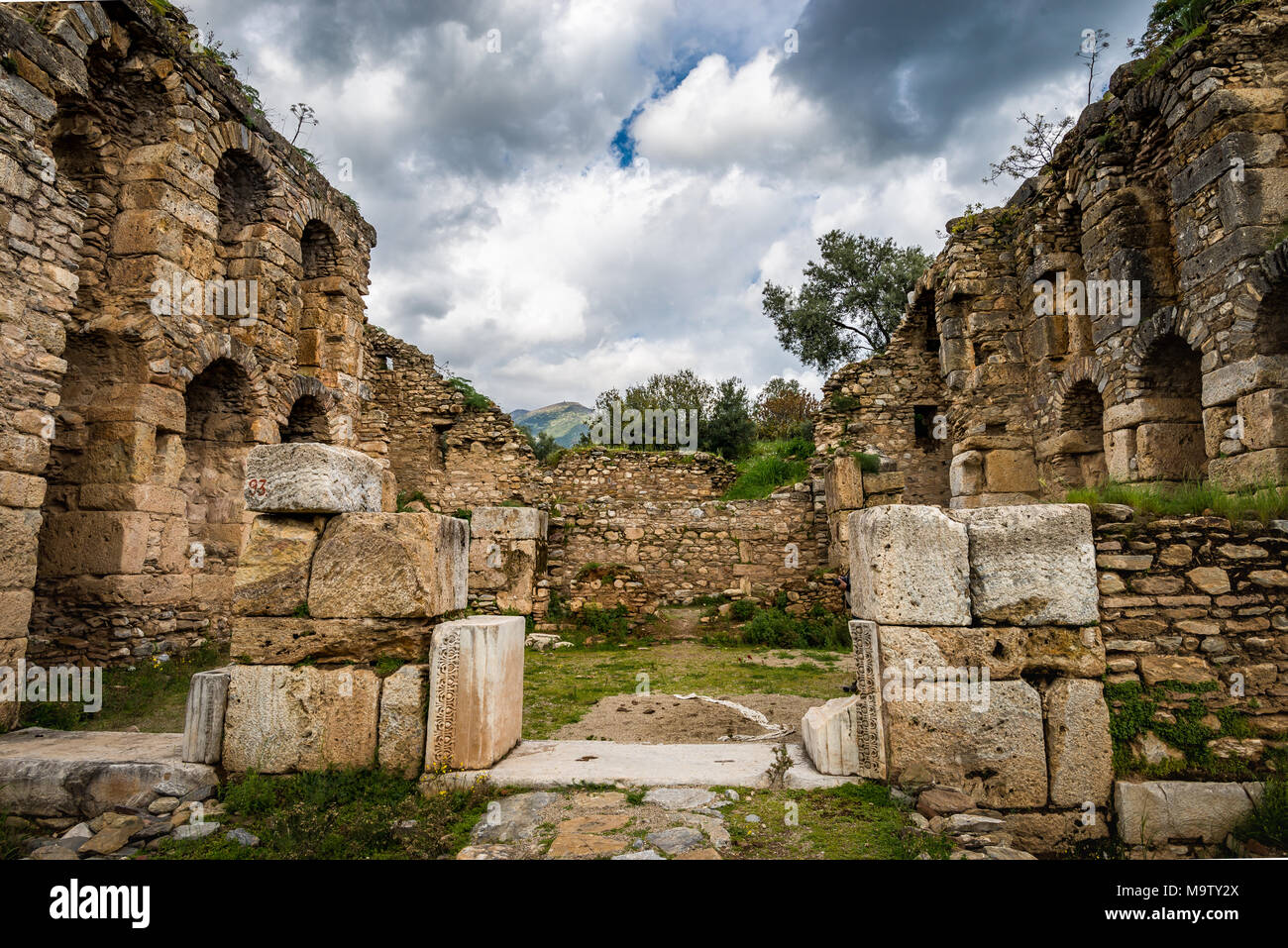 Nysa ancient City, Nazilli, Izmir, Turkey Stock Photo