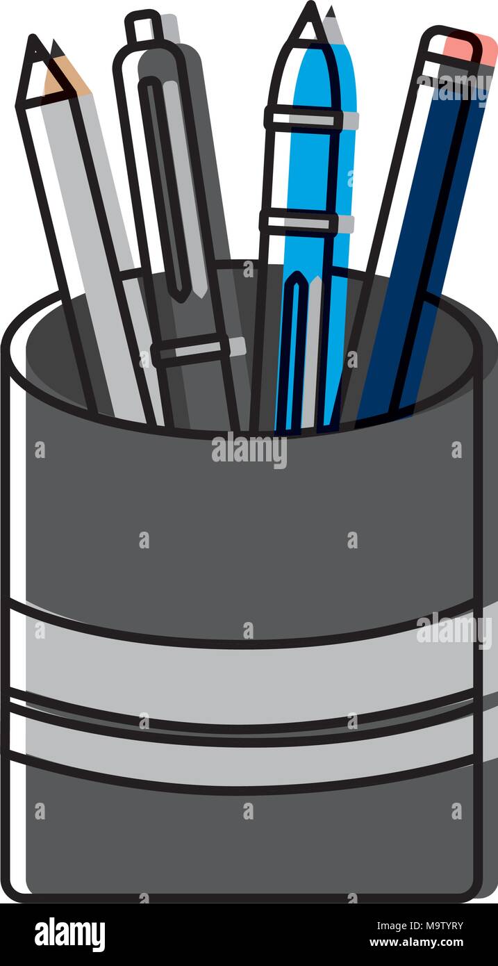 pencil holders isolated icon Stock Vector Image & Art Alamy