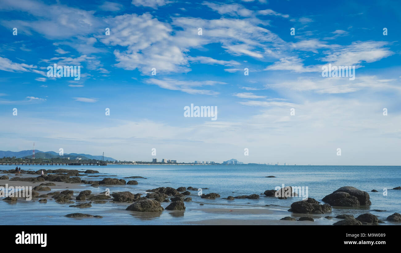 Tropical beach with clear water and blue sky Stock Photo - Alamy