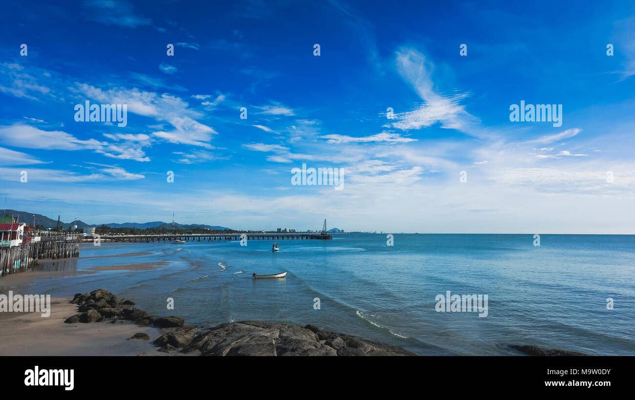 Tropical beach with clear water and blue sky Stock Photo - Alamy