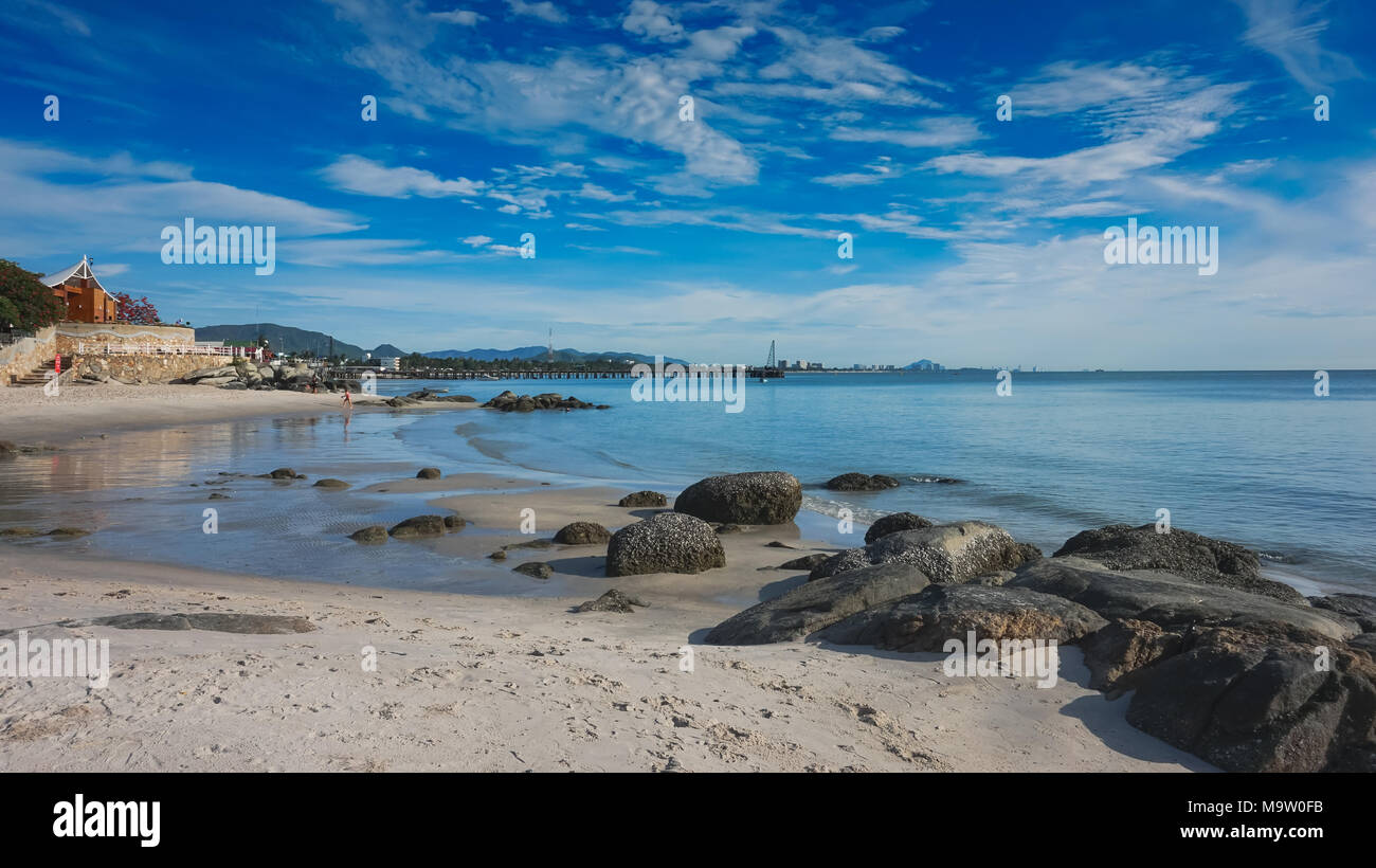 Tropical beach with clear water and blue sky Stock Photo - Alamy