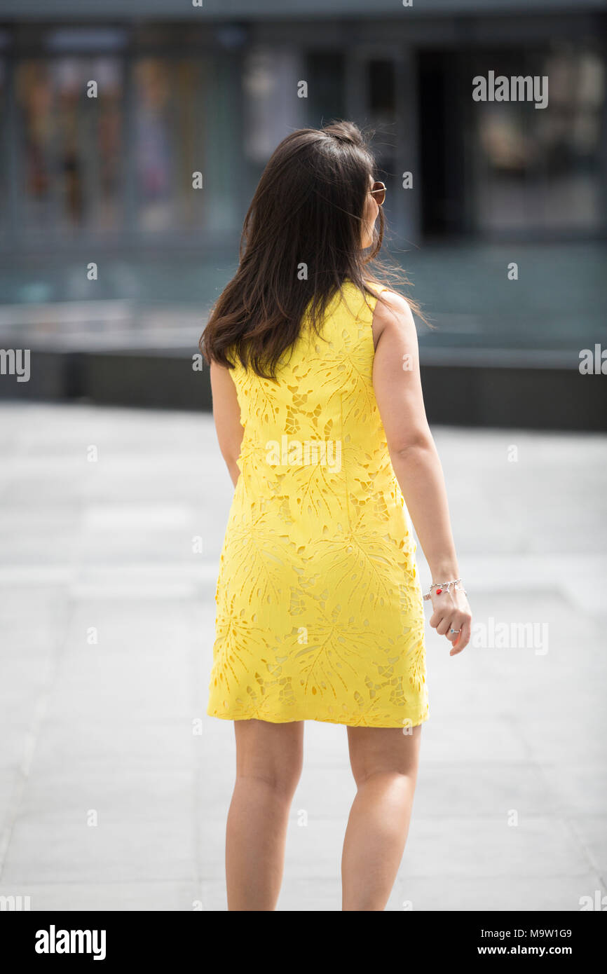 Woman brunette back view summer hi-res stock photography and images - Alamy