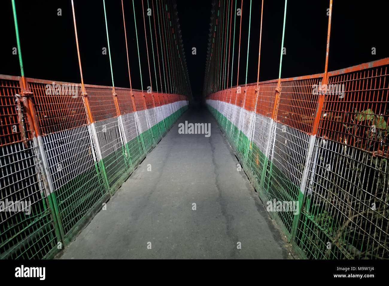 Laxman Jhula suspension bridge on river Ganga. Suspension bridge