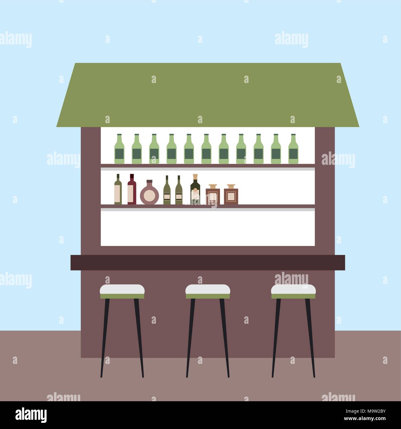 interiores workspace coffee shop restaurant Stock Vector