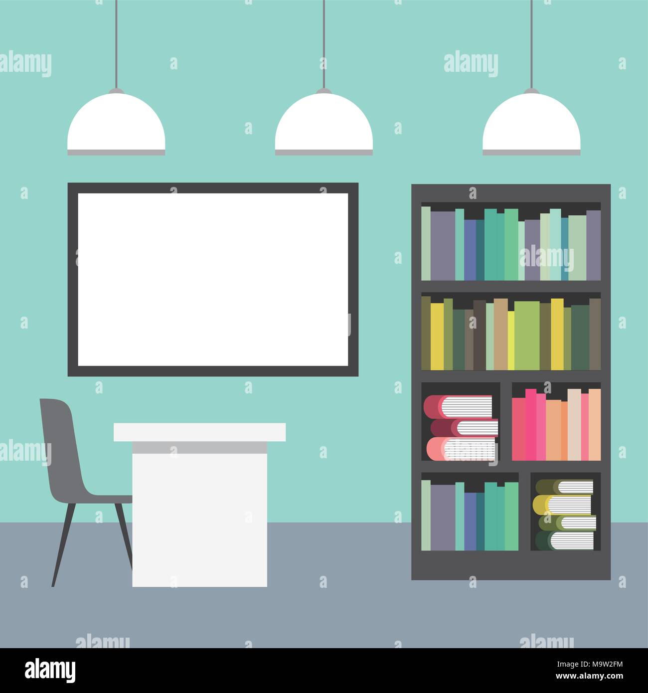 interiores workspace coffee shop restaurant Stock Vector