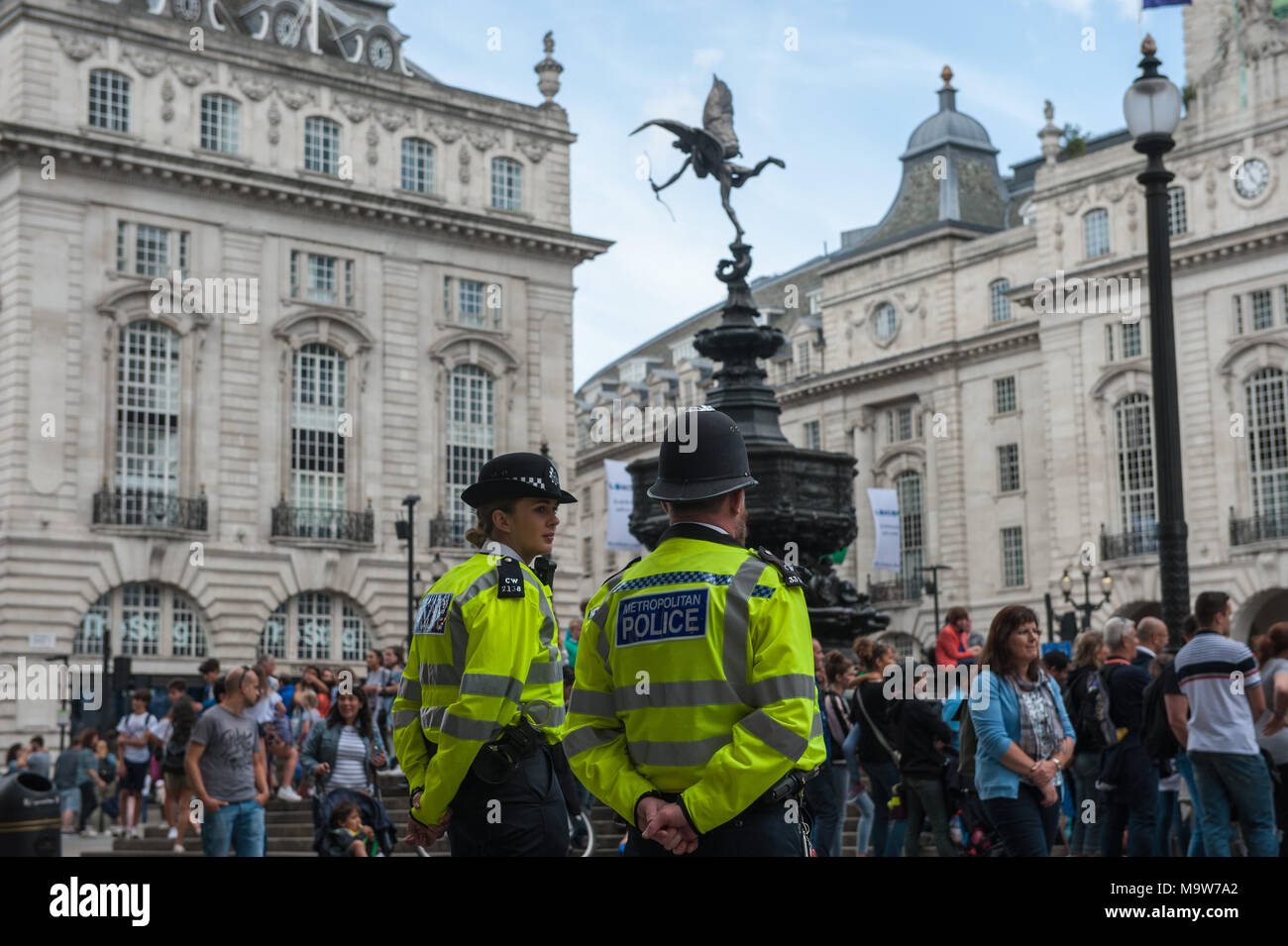 London. Metropolitan police, Piccadilly Circus. United Kingdom. Stock Photo