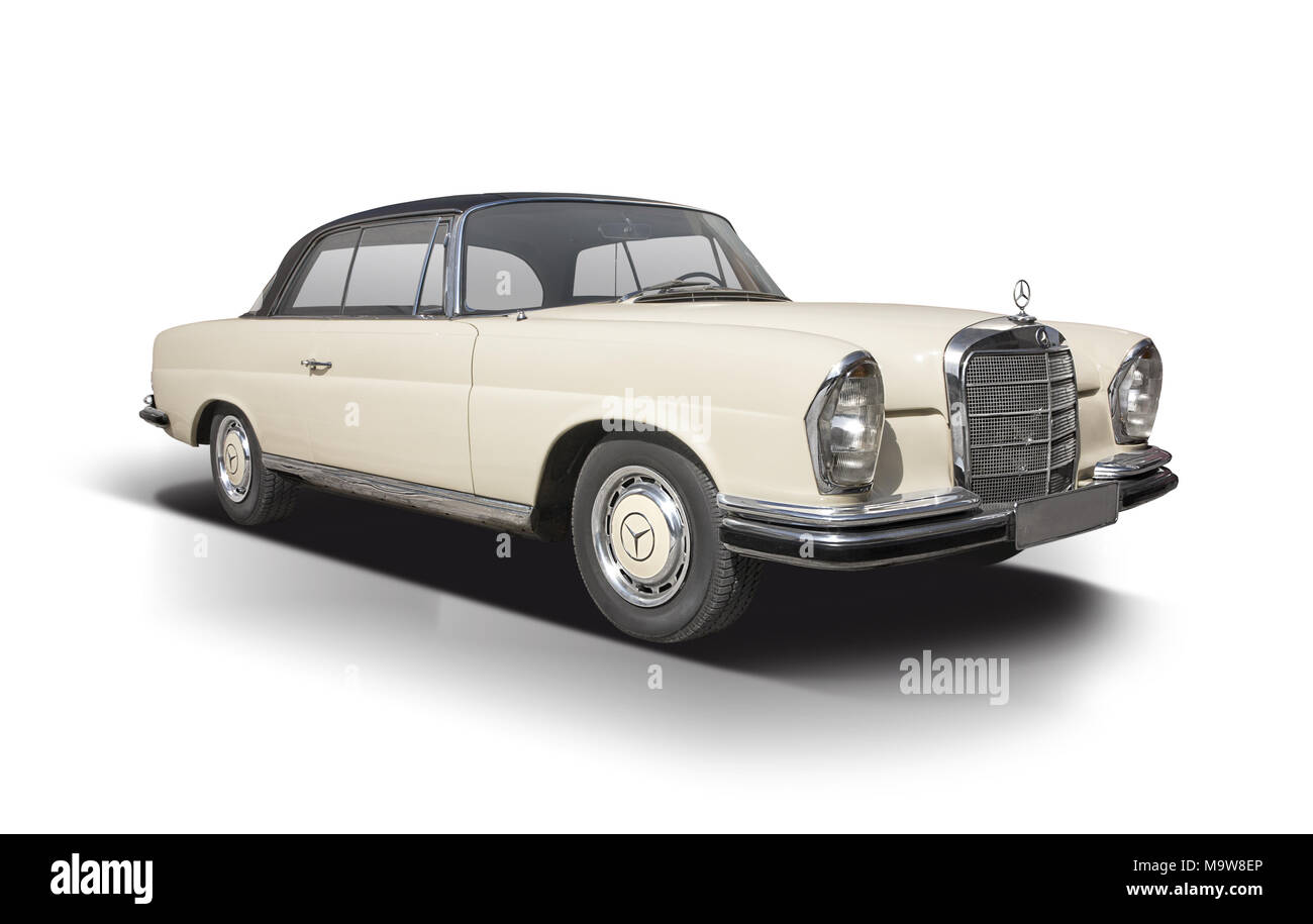 Classic German premium car side view isolated on white Stock Photo - Alamy