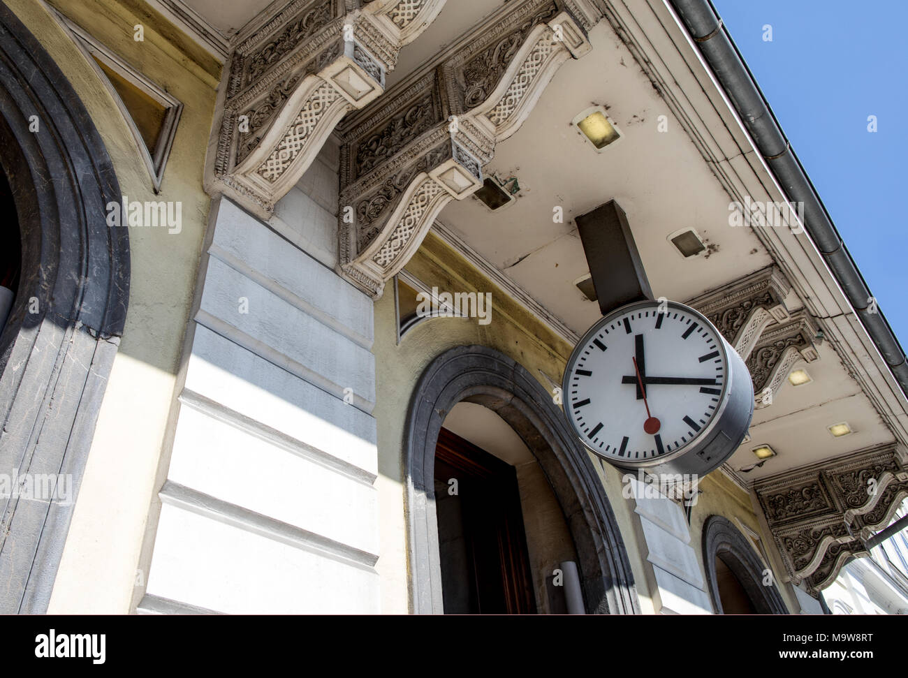 Clock outside The Train Station Ljubljana Slovenia Stock Photo Alamy