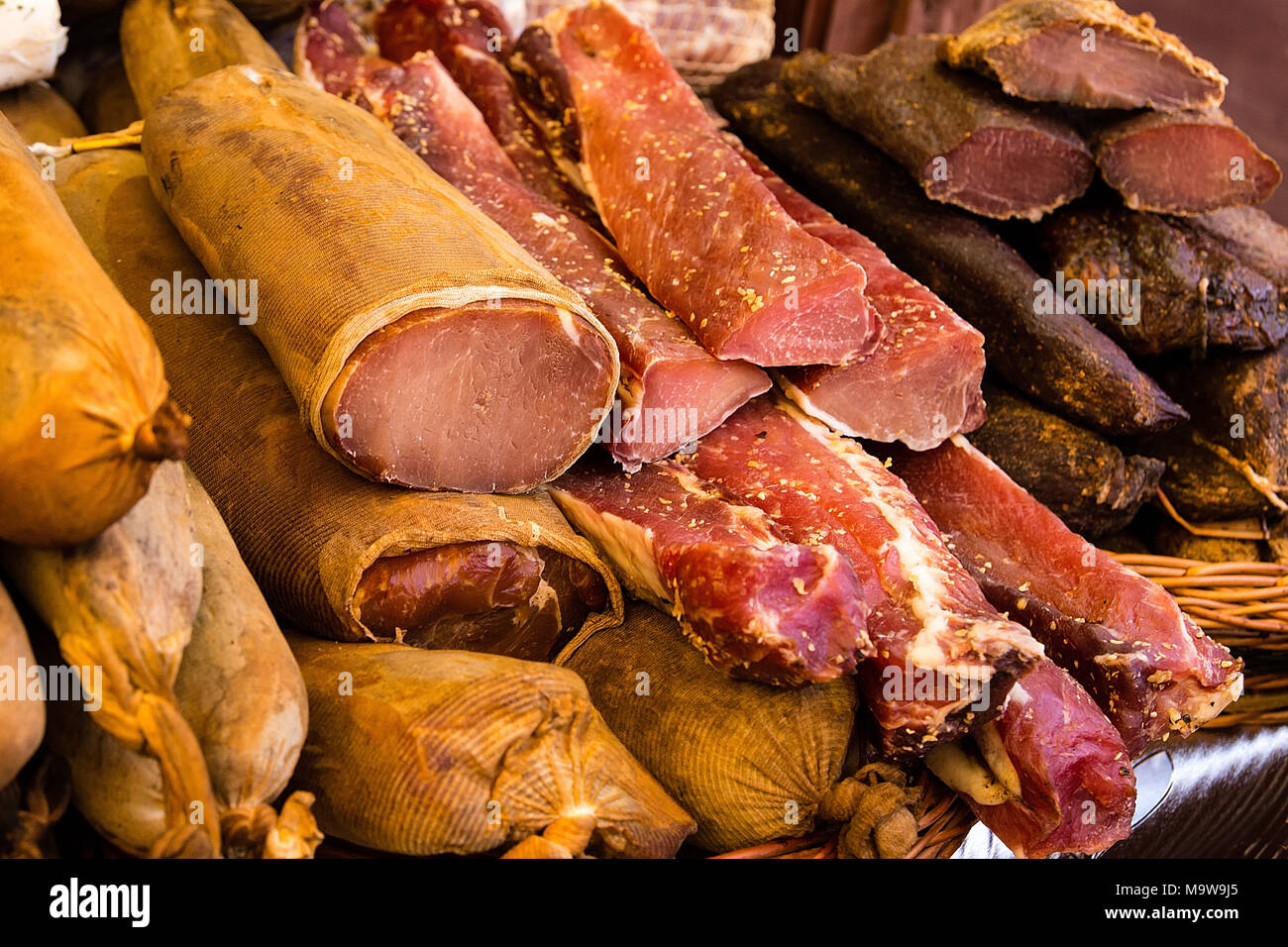 Traditional polish sausages at easter fair in Krakow (Poland Stock