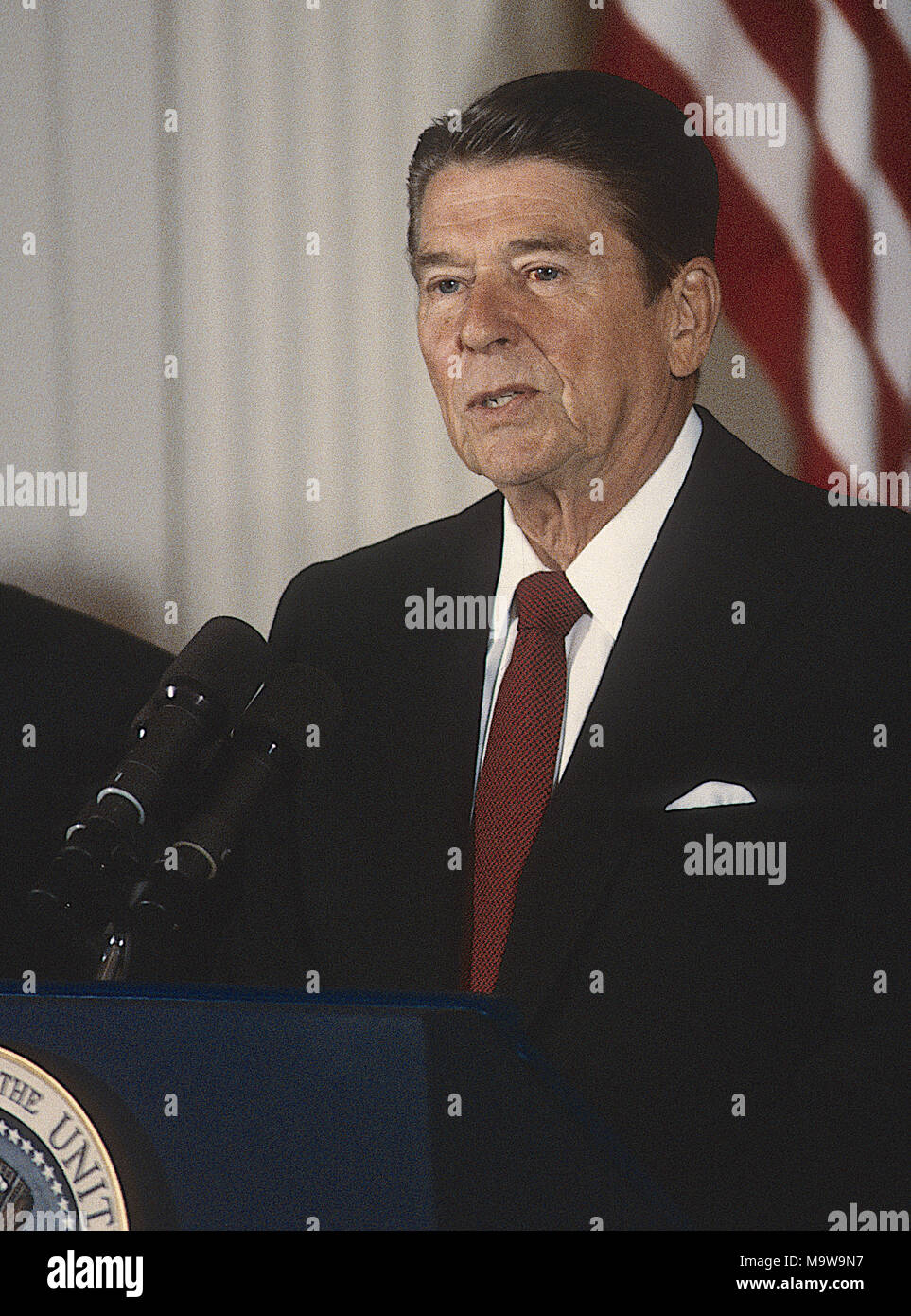 Washington Dc Usa July 24 1984 President Ronald Reagan News Conference Credit Mark 