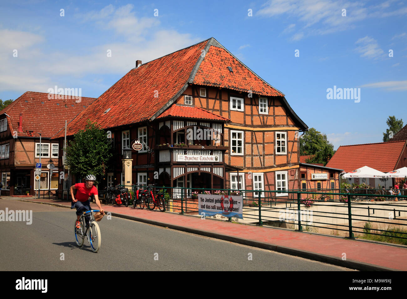 Restaurant Drawehner Torschänke, Hitzacker (Elbe), Lower Saxony, Germany, Europe Stock Photo