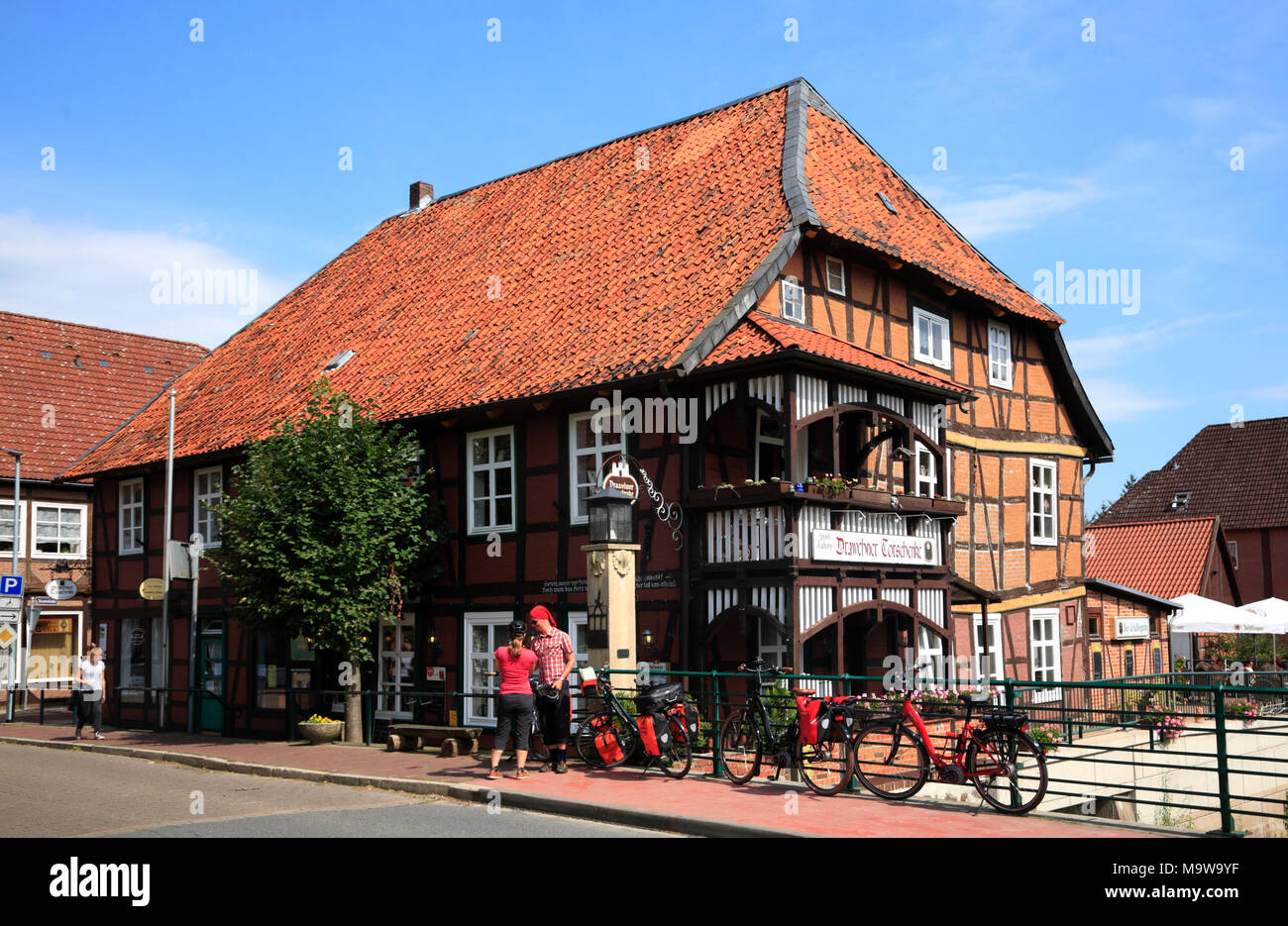 Restaurant Drawehner Torschänke, Hitzacker (Elbe), Lower Saxony, Germany, Europe Stock Photo
