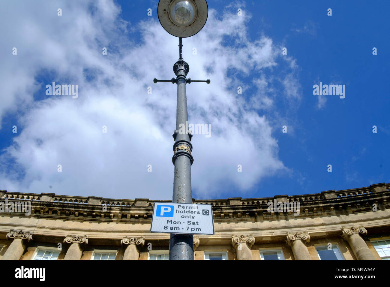 Car Parking in Somerset City of Bath,england UK Permit parking only Stock Photo