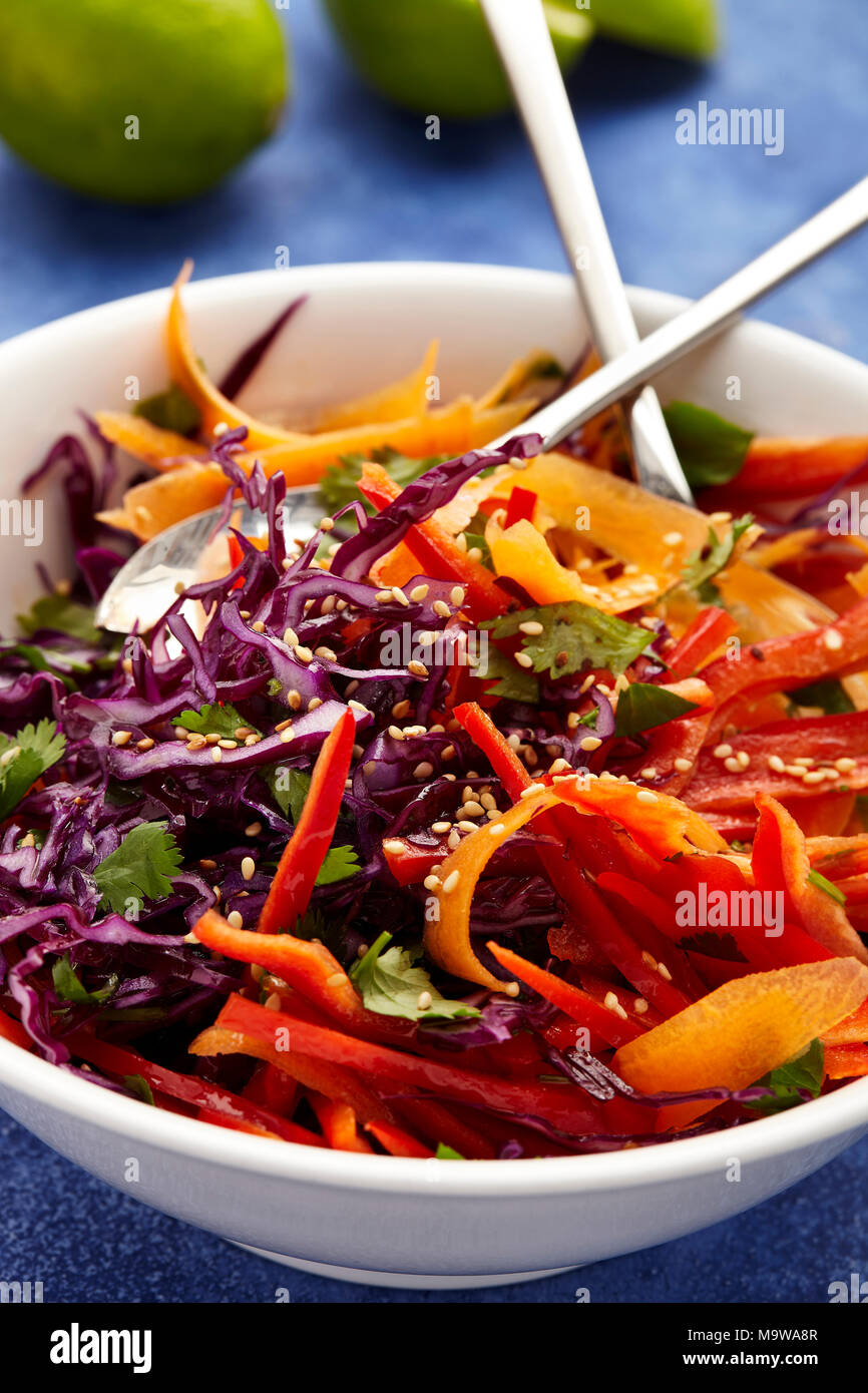 Red cabbage slaw Stock Photo