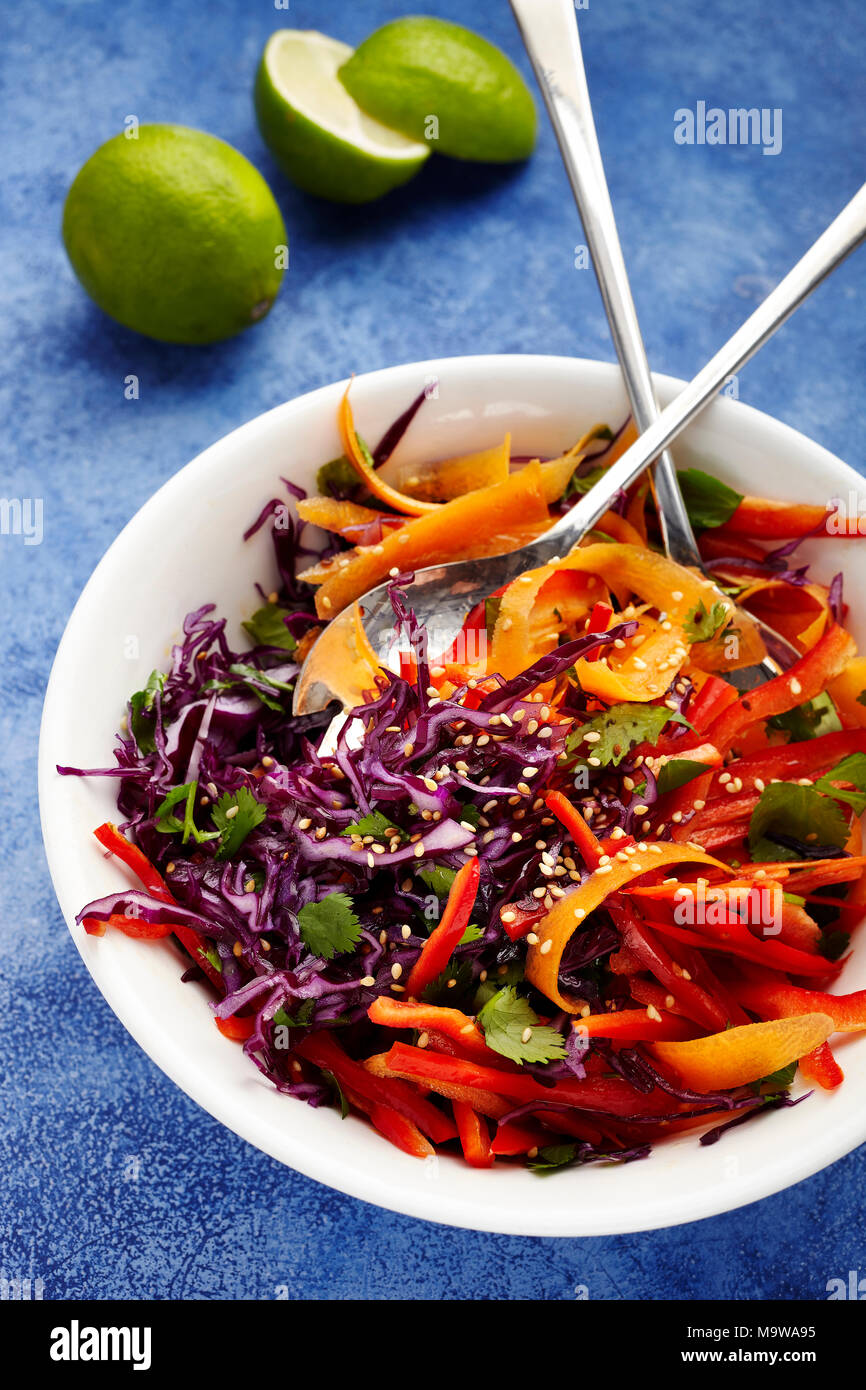 Red cabbage slaw Stock Photo
