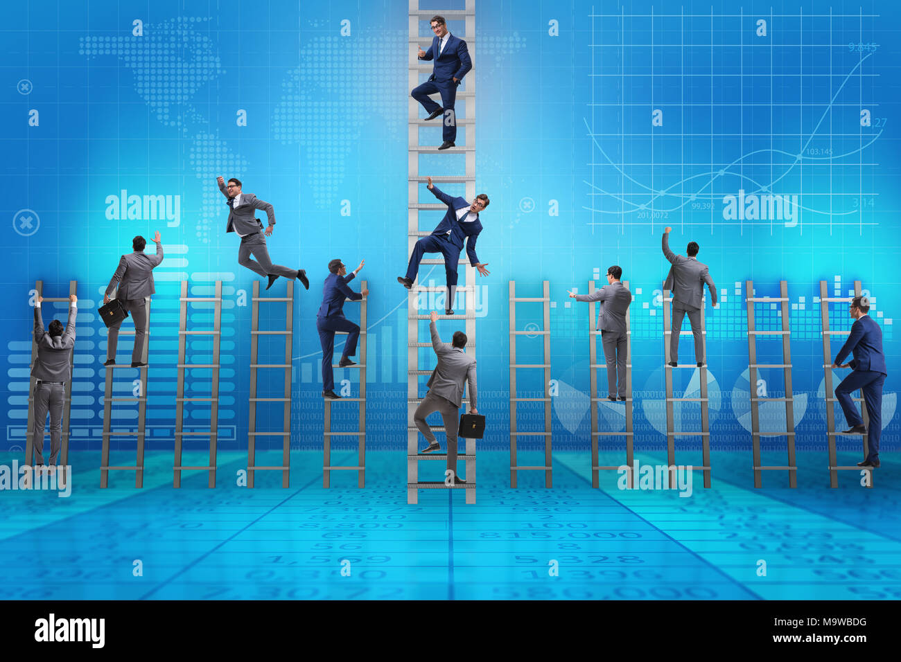 Competition concept with businessman beating competitors Stock Photo ...