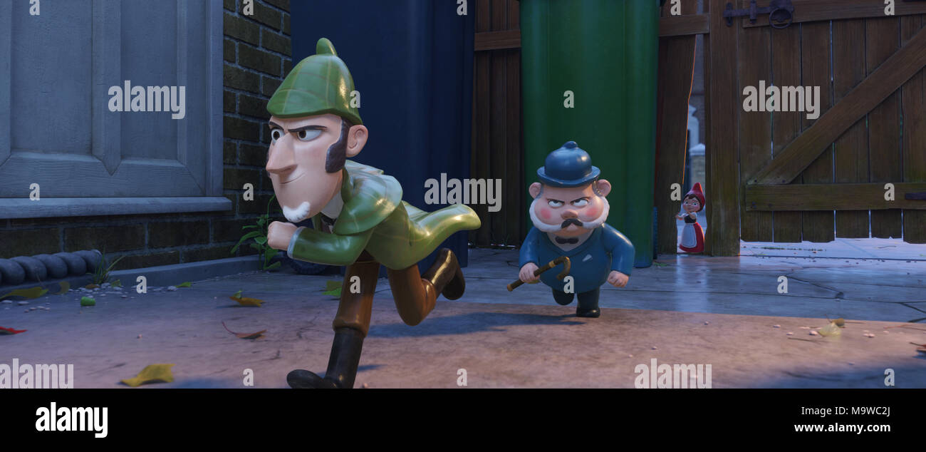 RELEASE DATE: March 23, 2018 TITLE: Sherlock Gnomes STUDIO: MGM DIRECTOR: John Stevenson PLOT: Garden gnomes, Gnomeo & Juliet, recruit renowned detective Sherlock Gnomes to investigate the mysterious disappearance of other garden ornaments. STARRING: Voice of Johnny Depp as Sherlock Gnomes, Chiwetel Ejiofor as Dr. Watson. (Credit Image: © MGM/Entertainment Pictures) Stock Photo