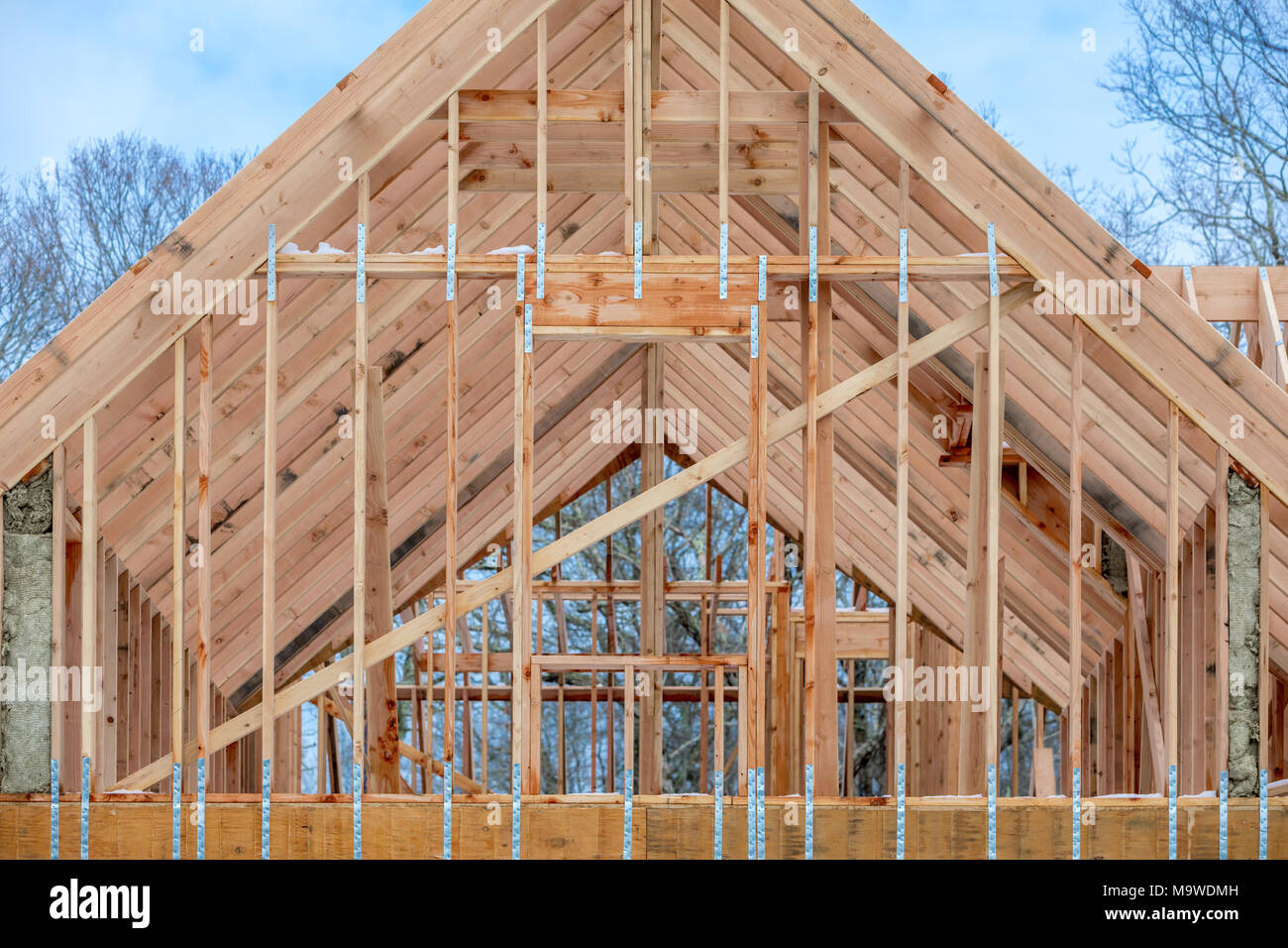 a east hampton house under construction in east hampton new york Stock