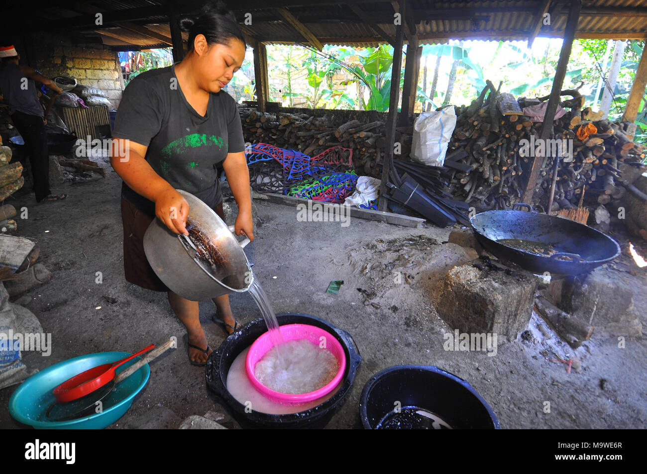 Bogor Indonesia 28th Mar 2018 Using Coconut To Be Taken Coconut Milk As The Main Raw Material In Making Dodol Small Business That Became The Iconic Food Made By Kampung Pabuaran Pasir<script async src=