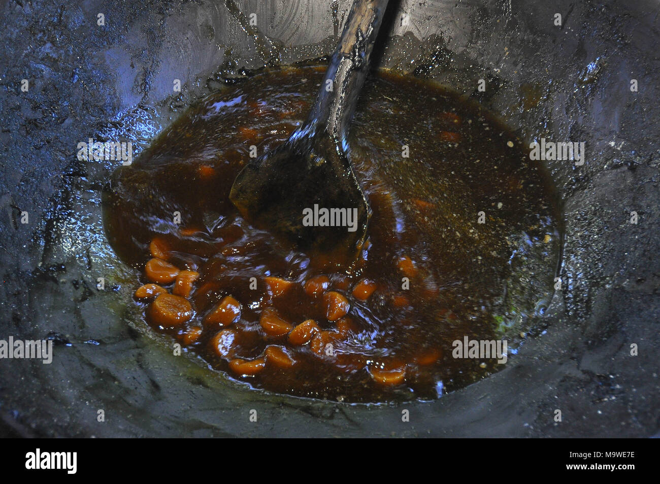 Bogor Indonesia 28th Mar 2018 Using Coconut Milk Brown Sugar Sugar And Black Sticky Rice As A Raw Material For The Production Of Dodol Small Business That Became The Iconic Food Made<script async src=