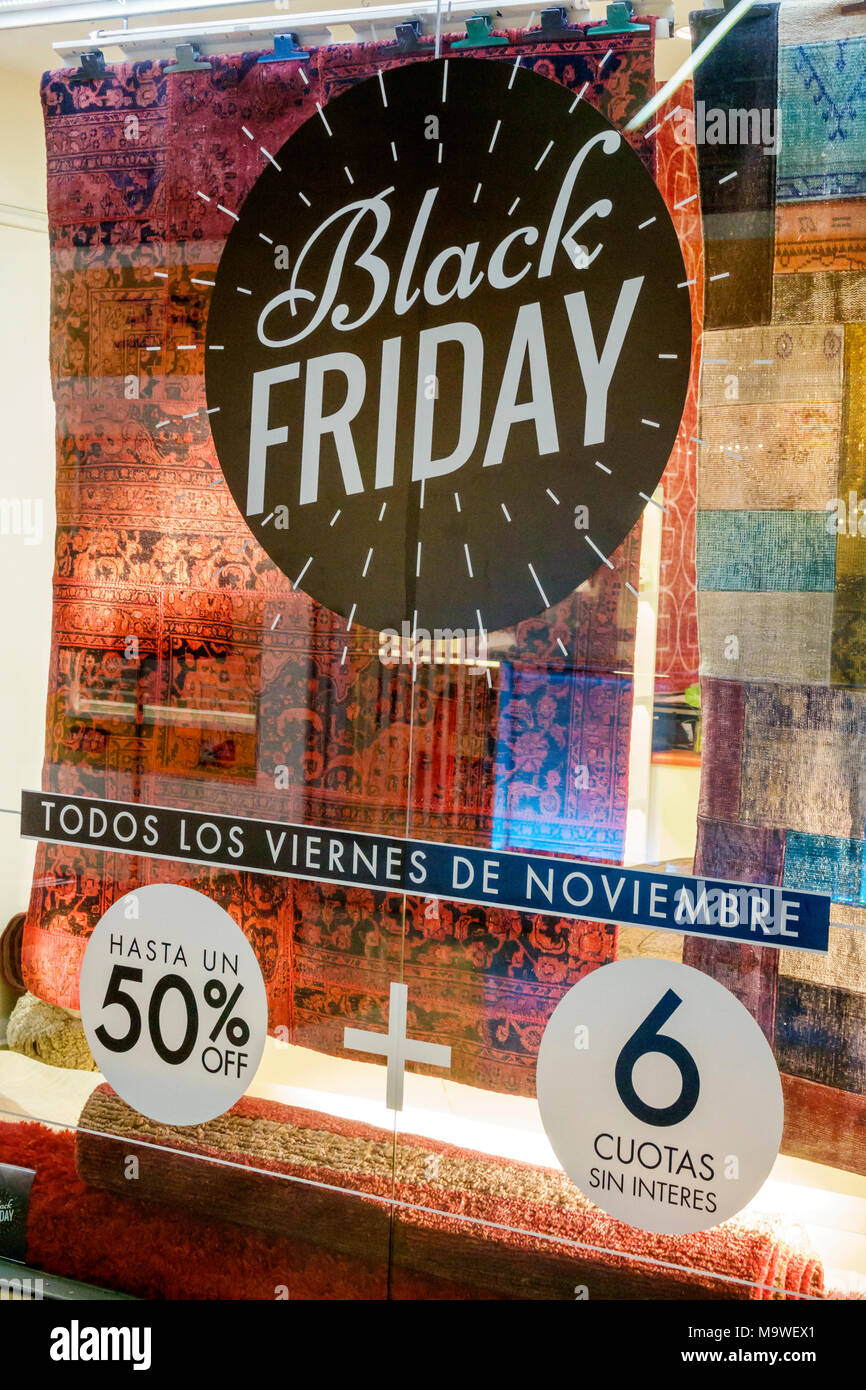 Buenos Aires Argentina,Recoleta,Buenos Aires Design mall,home furnishings,decor,rugs,carpets,sign,sale,Black Friday promotion,Hispanic,ARG171130040 Stock Photo