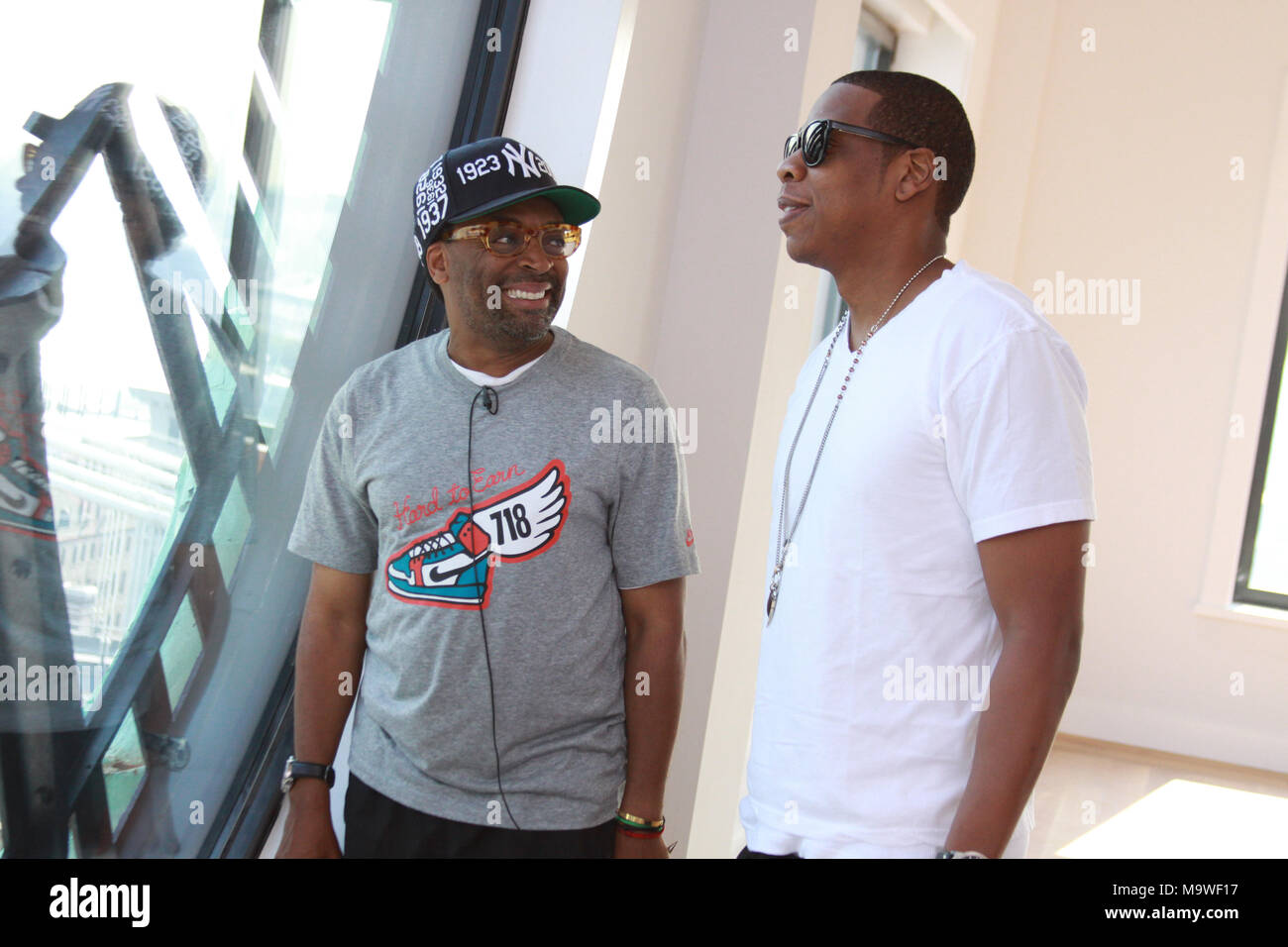 Jay-Z on the set of his Rocawear Commercial Ad, while celebrating