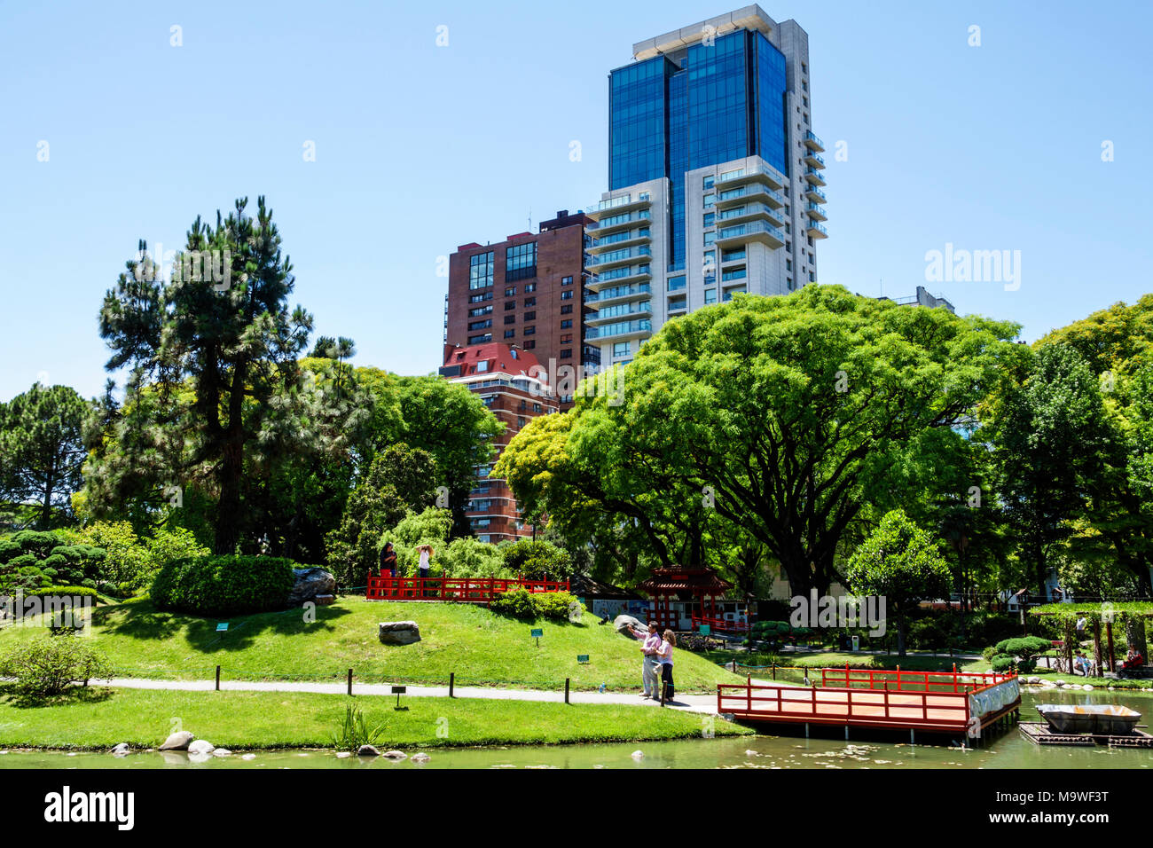 Buenos Aires Argentina,Recoleta,Japanese Garden Jardin Japones,botanical,trees,skyline,Hispanic,ARG171130088 Stock Photo