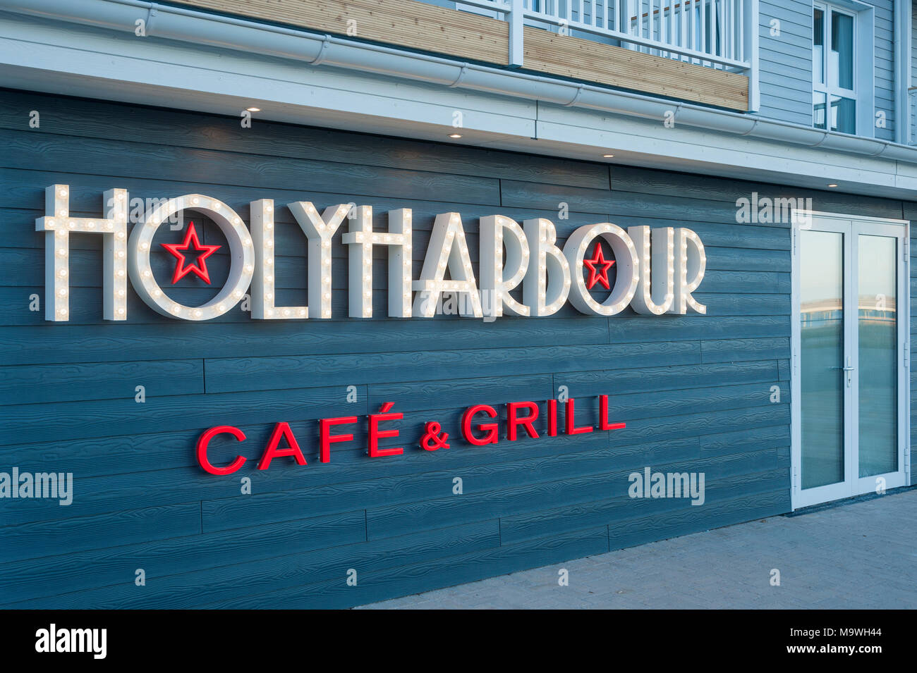 Facade of the restaurant Holyharbour coffee shop and grill, Heiligenhafen,  Baltic Sea, Schleswig-Holstein, Germany, Europe Stock Photo - Alamy