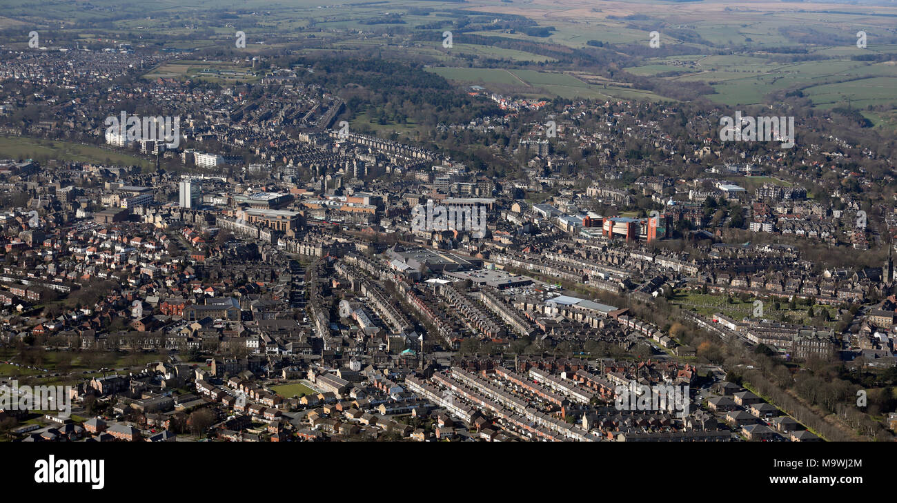 aerial view of Harrogate town centre, North Yorkshire Stock Photo