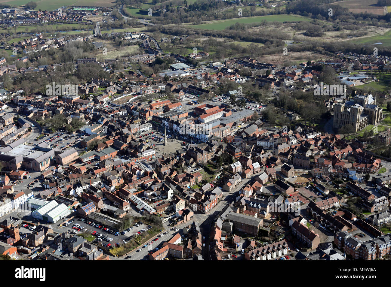 aerial view of Ripon, North Yorkshire Stock Photo