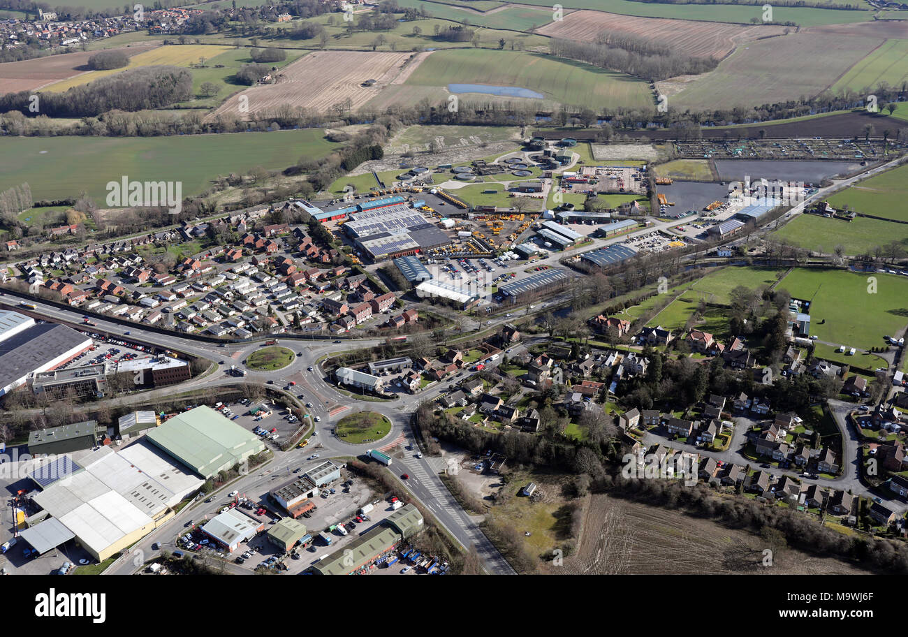 aerial view of Ripon, North Yorkshire Stock Photo