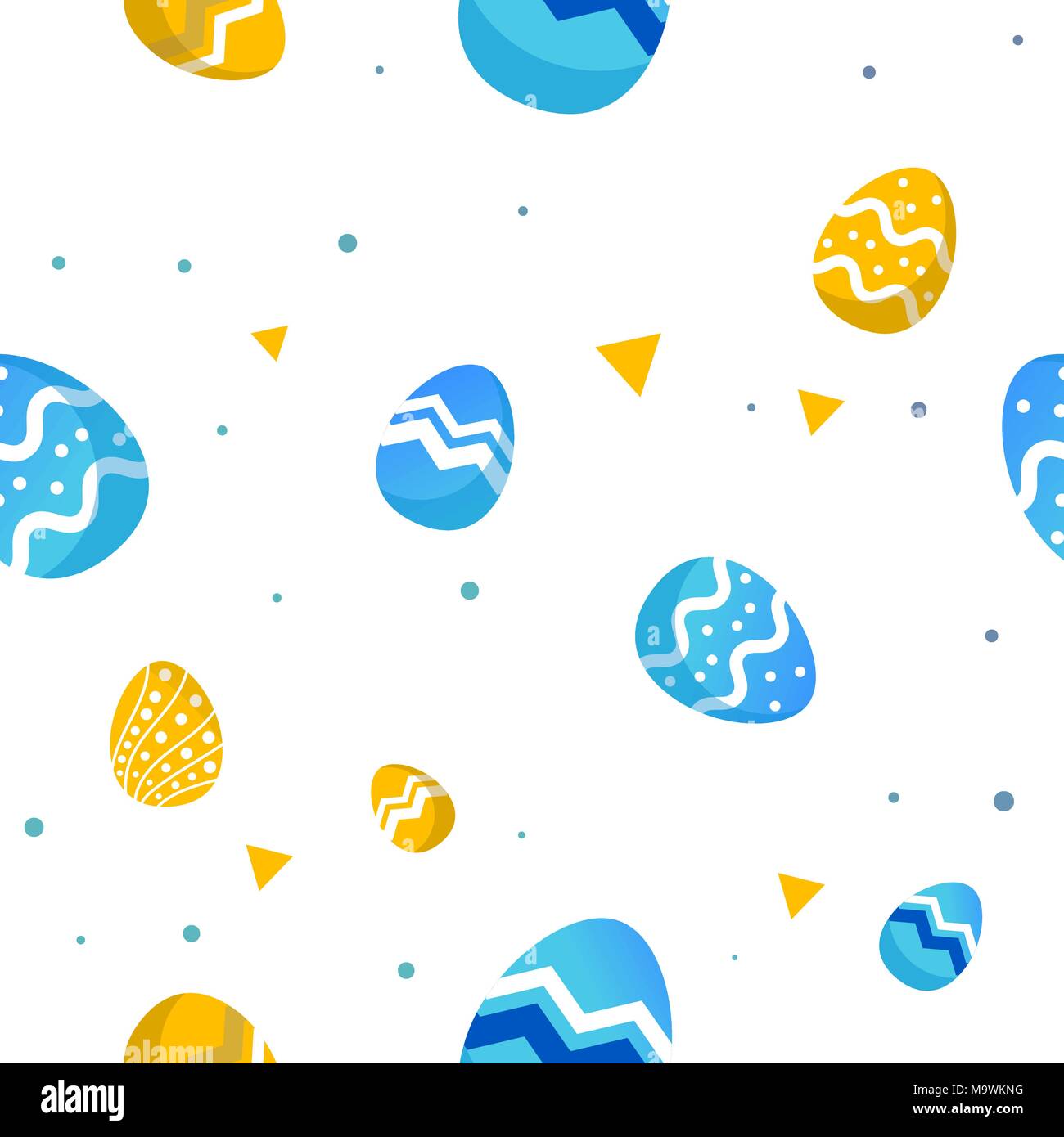 Vector illustrations of Easter decorative eggs pattern seamless. Stock Vector