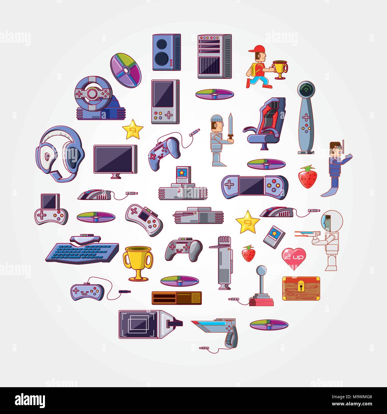 Pixelated video game icons hi-res stock photography and images - Alamy