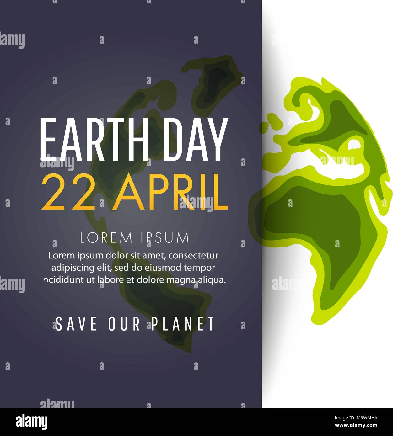Earth Day. Eco friendly ecology concept. Flat Vector illustration Stock ...