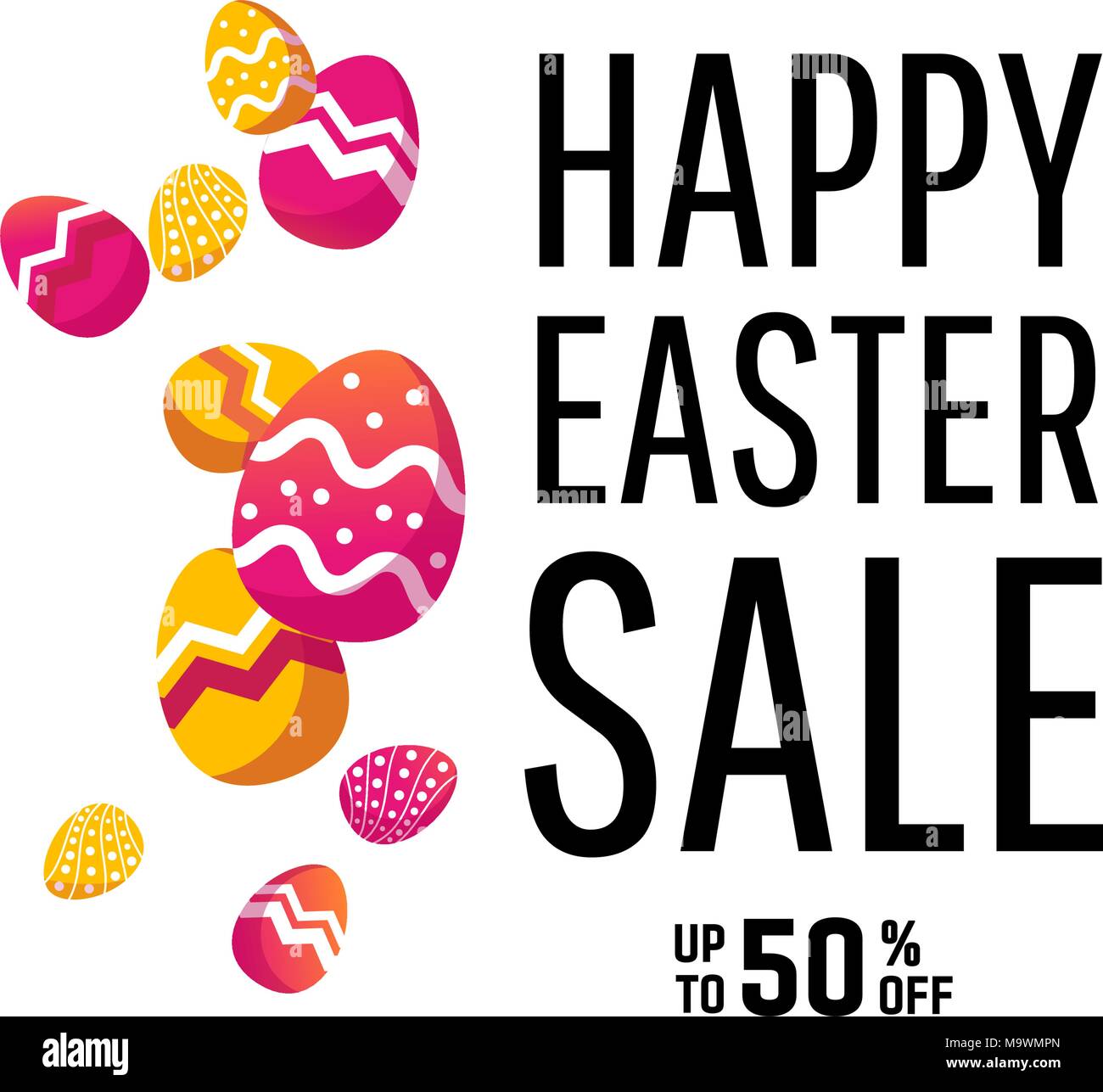 Easter sale banner background template with modern colorful spring