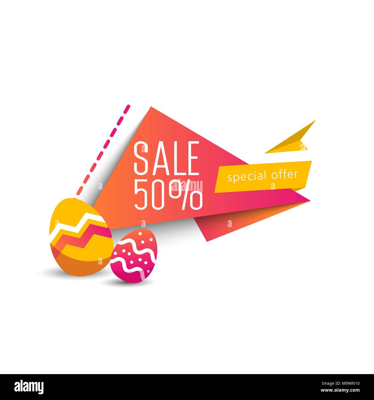 Easter color banner with eggs Stock Vector