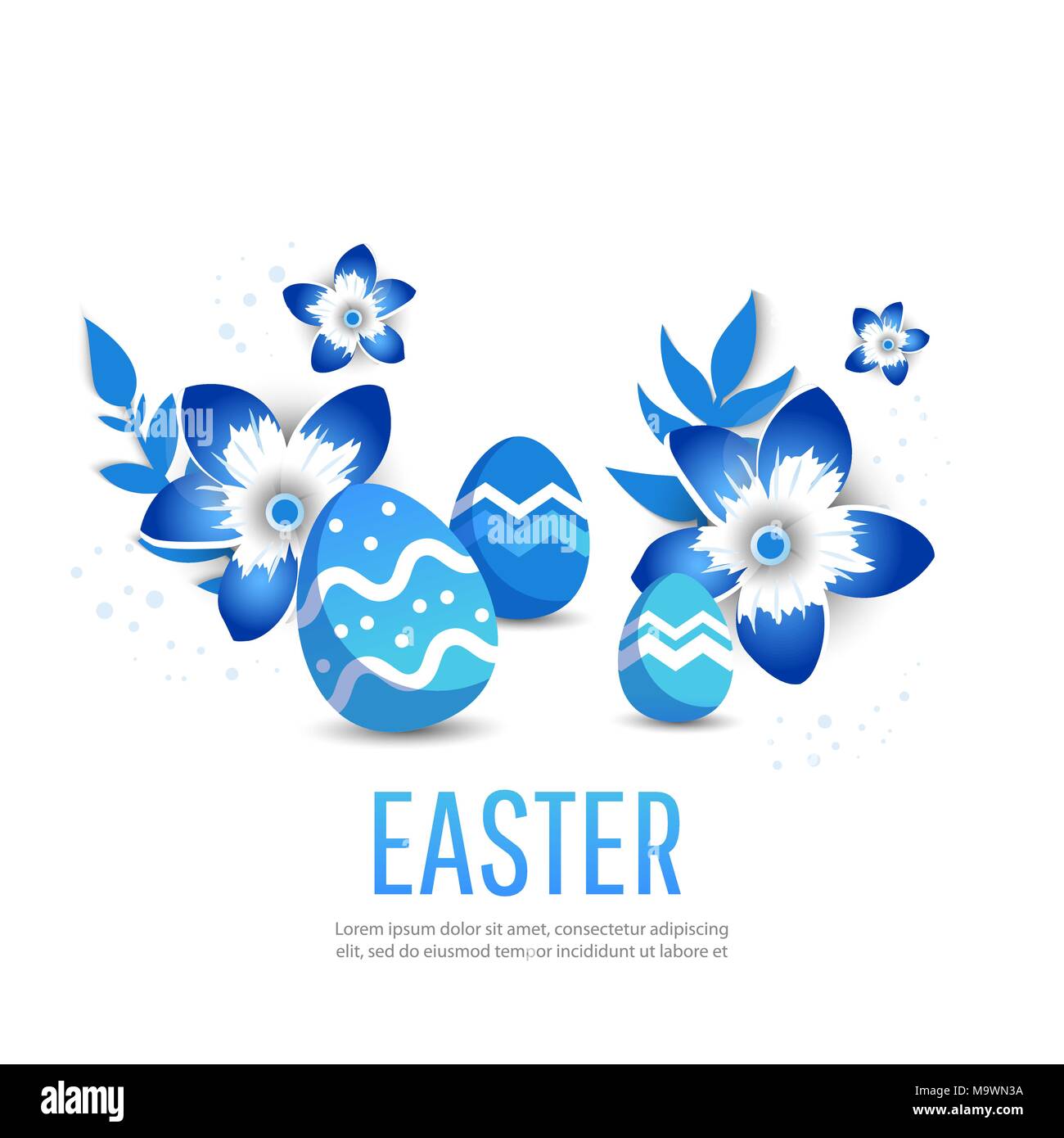 Easter color banner with colored eggs Stock Vector