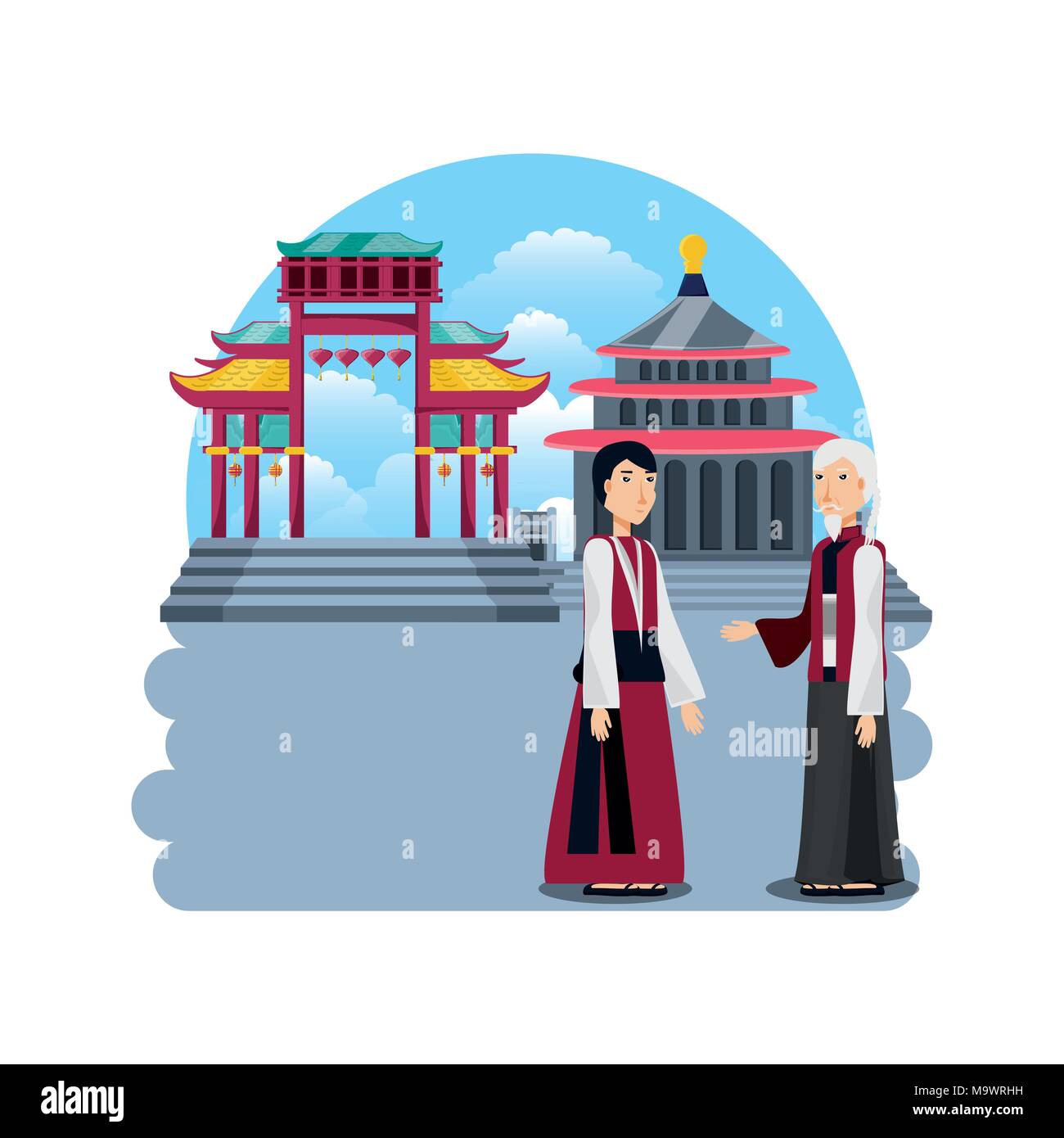 chinese culture architecture icons vector illustration design Stock Vector