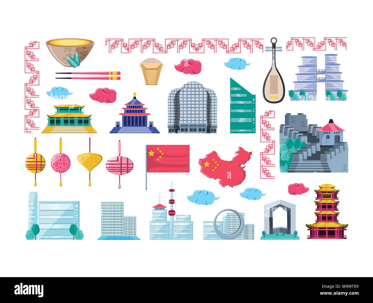 China great wall flag Stock Vector Images - Alamy