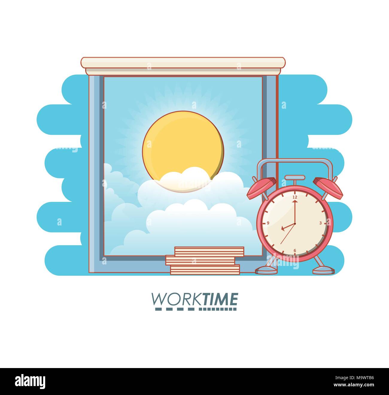 work time elements icons vector illustration design Stock Vector Image ...