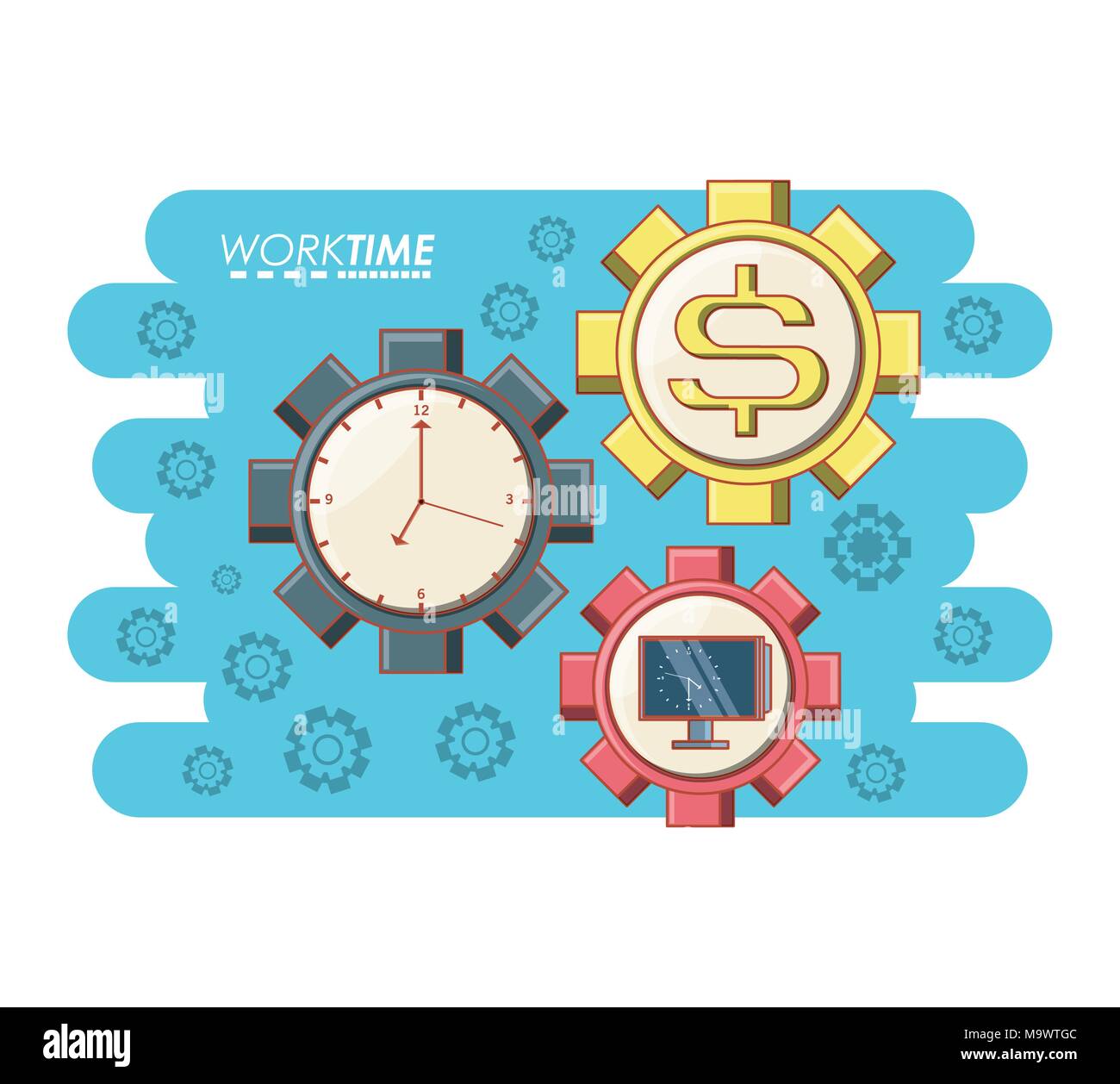 work time elements icons vector illustration design Stock Vector Image ...