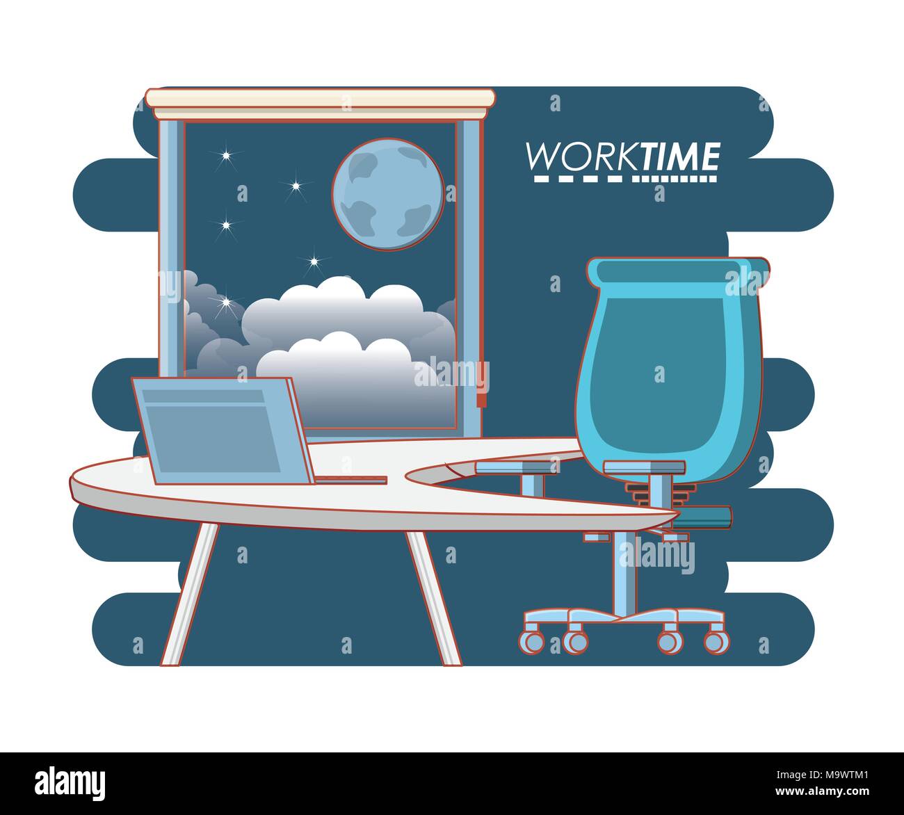 work time elements icons vector illustration design Stock Vector Image ...