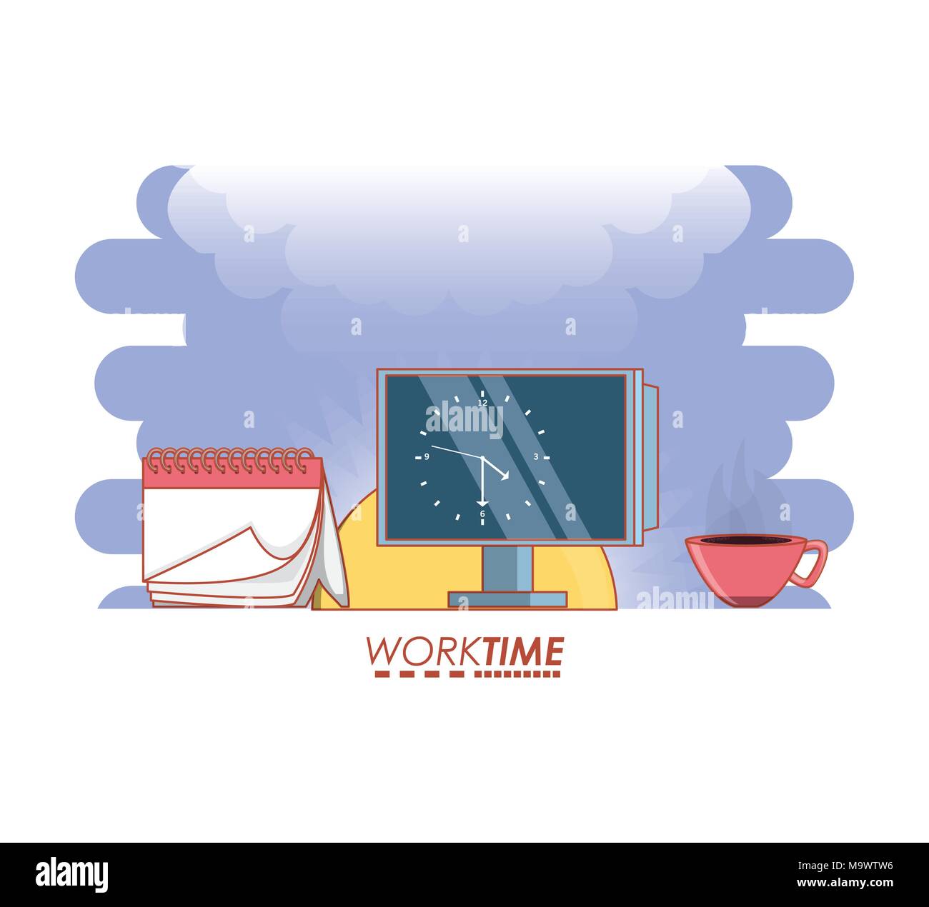 work time elements icons vector illustration design Stock Vector Image ...