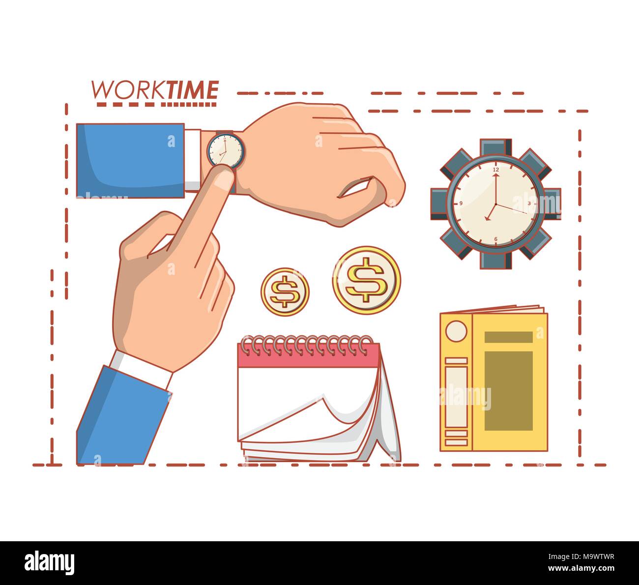 work time set icons vector illustration design Stock Vector Image & Art ...