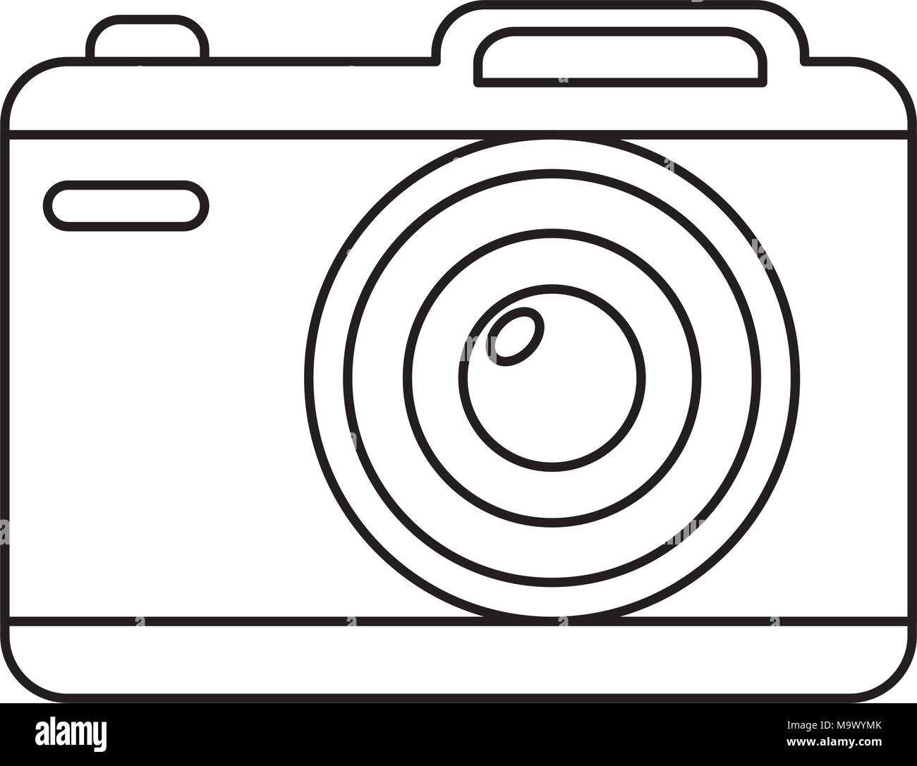 photographic camera icon over white background, vector illustration ...