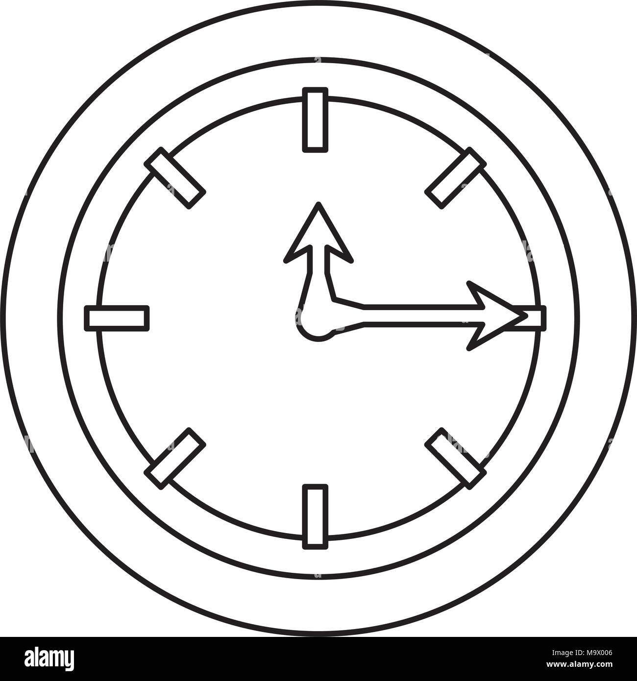 wall clock icon over white background, vector illustration Stock Vector ...
